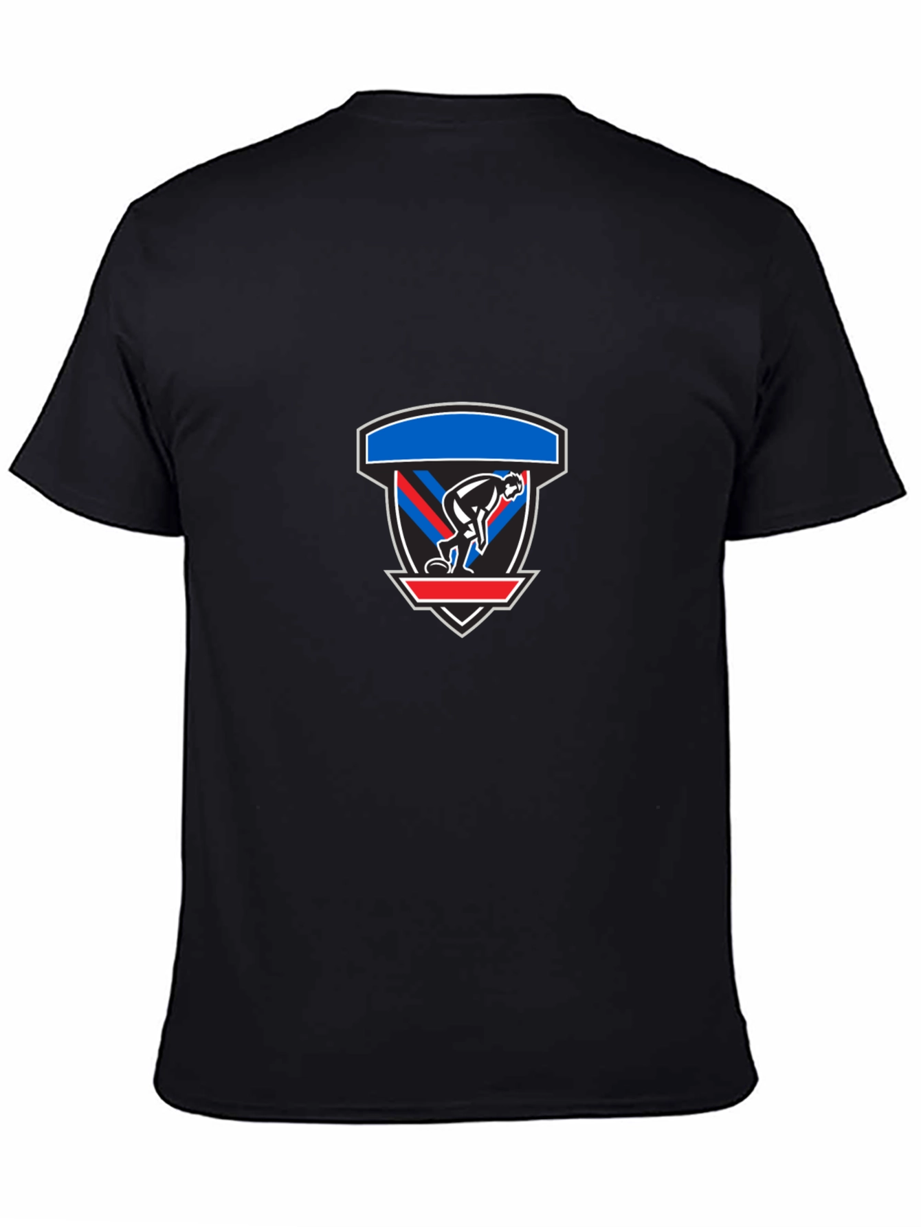 Black Graphic Tee: Abstract Shield Design