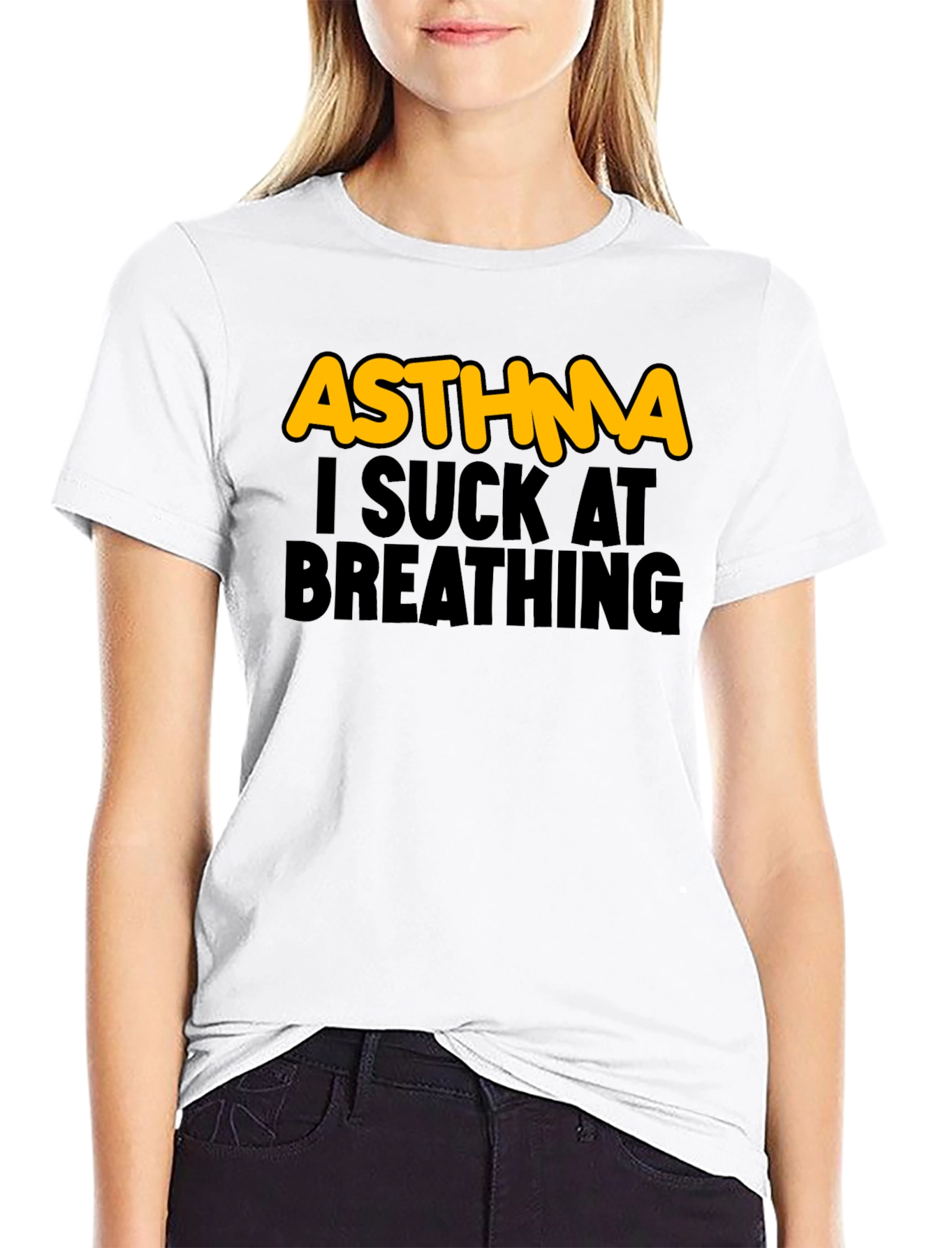 Asthma I Suck At Breathing Graphic T-Shirt