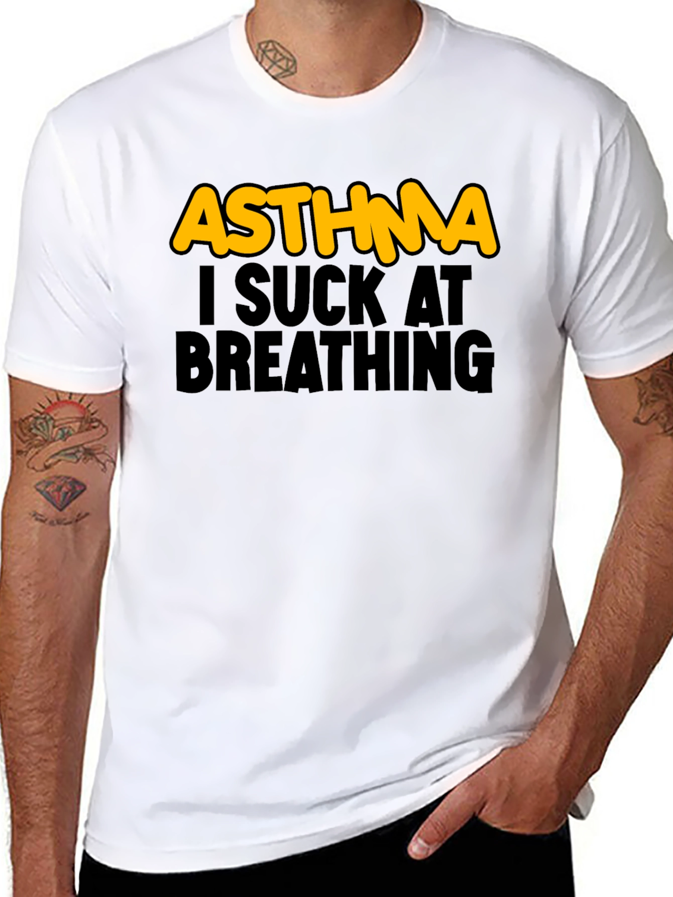 Asthma I Suck At Breathing Graphic T-Shirt
