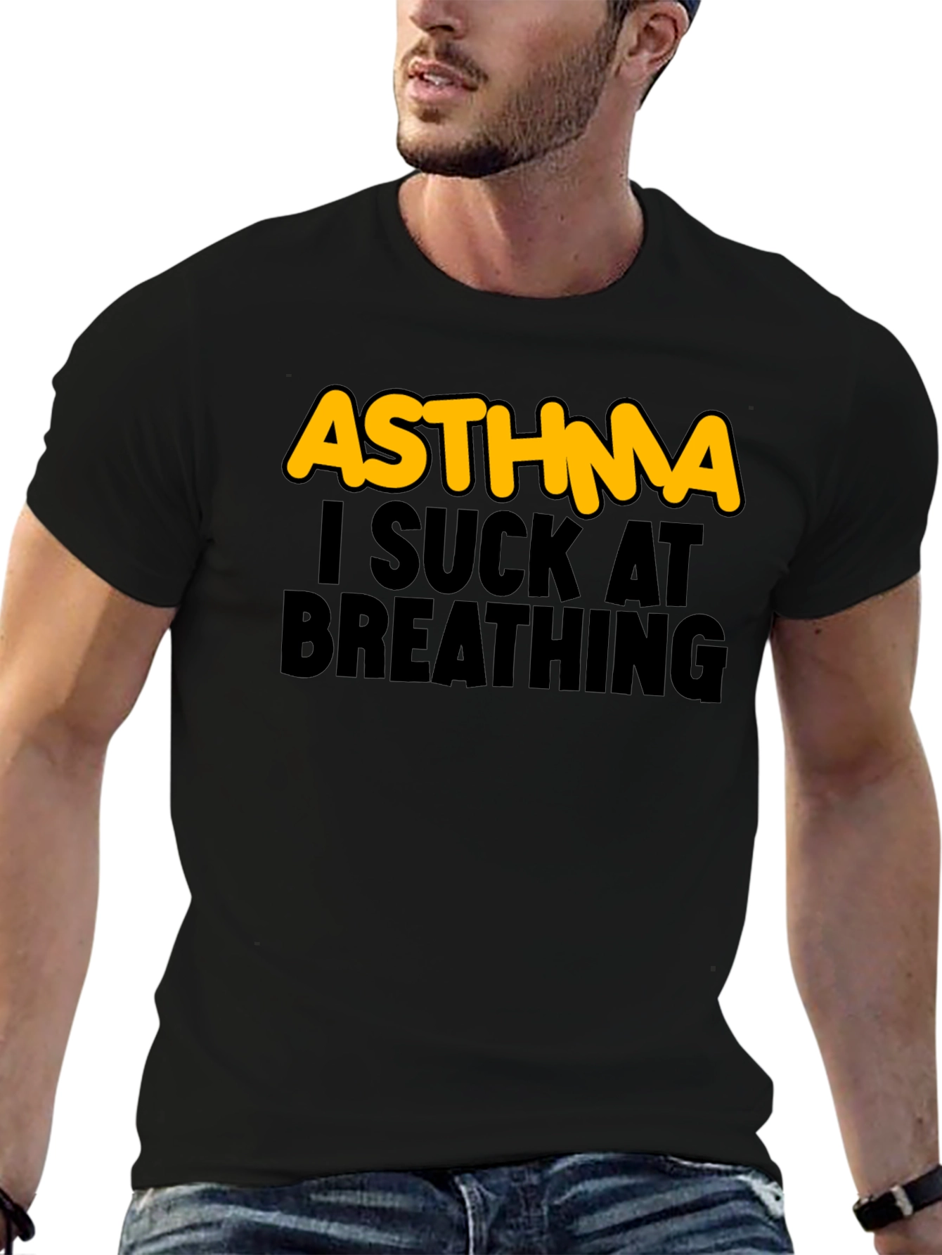 Asthma I Suck At Breathing Graphic T-Shirt