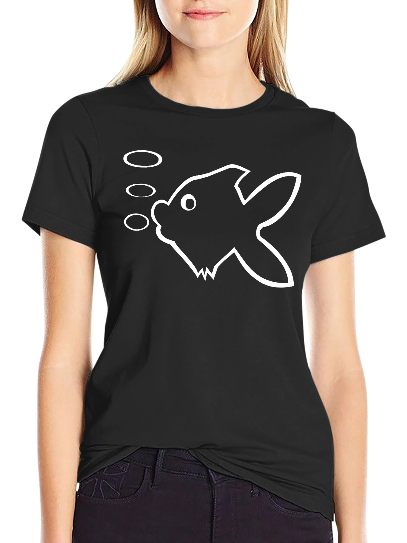 Fish Graphic Black T-Shirt
