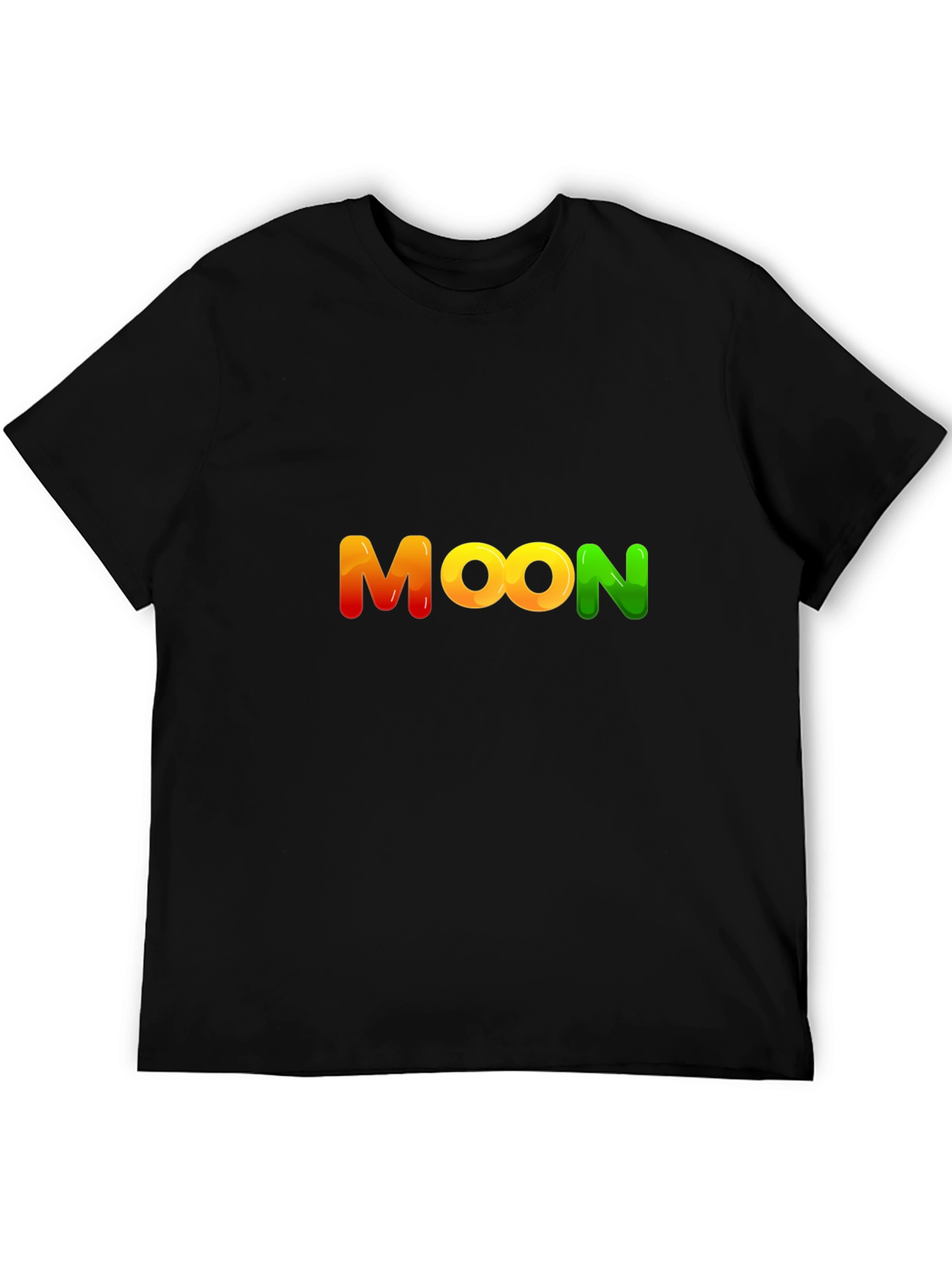 Moon Graphic Black Cotton T-Shirt