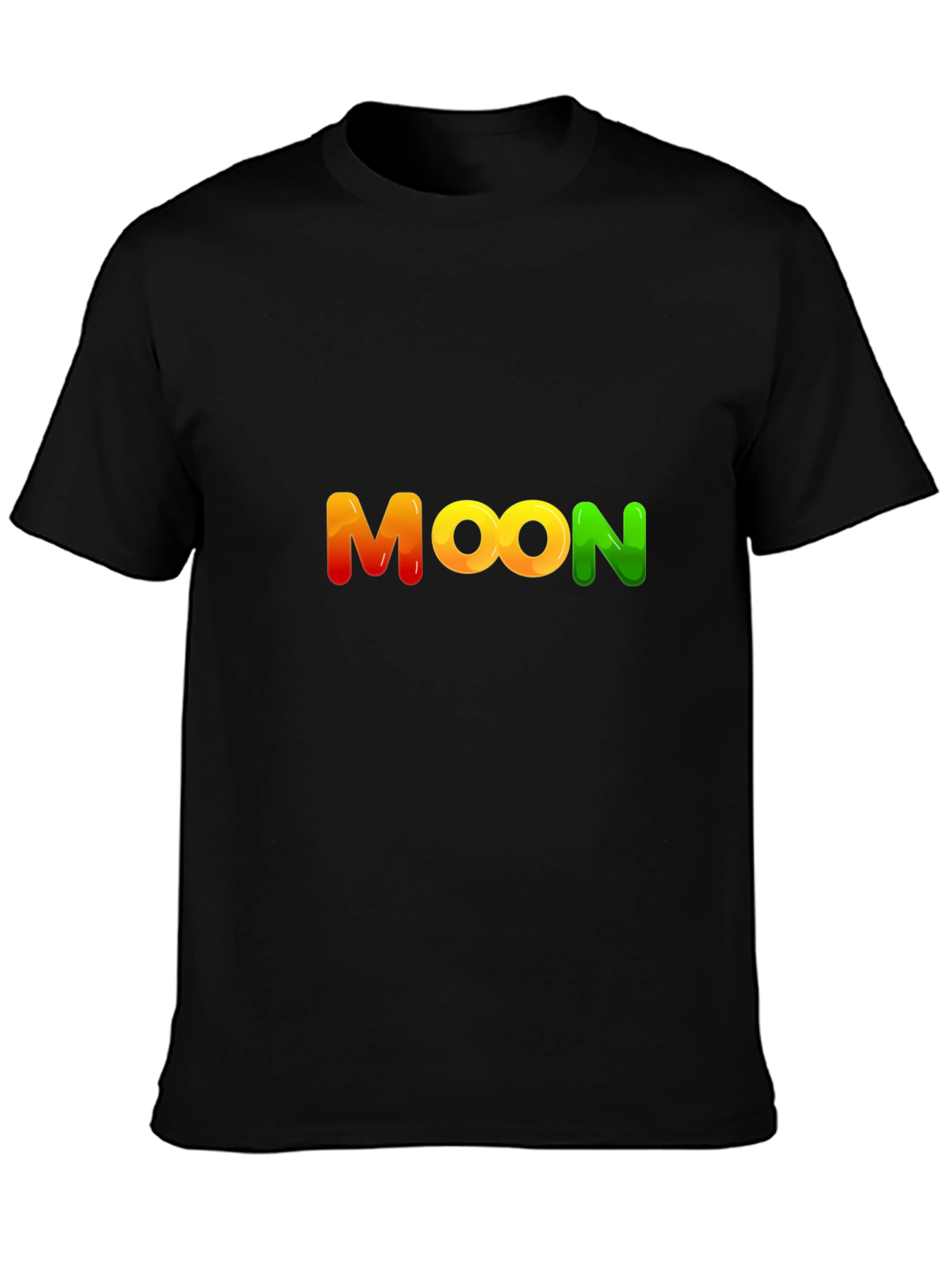 Moon Graphic Black Cotton T-Shirt