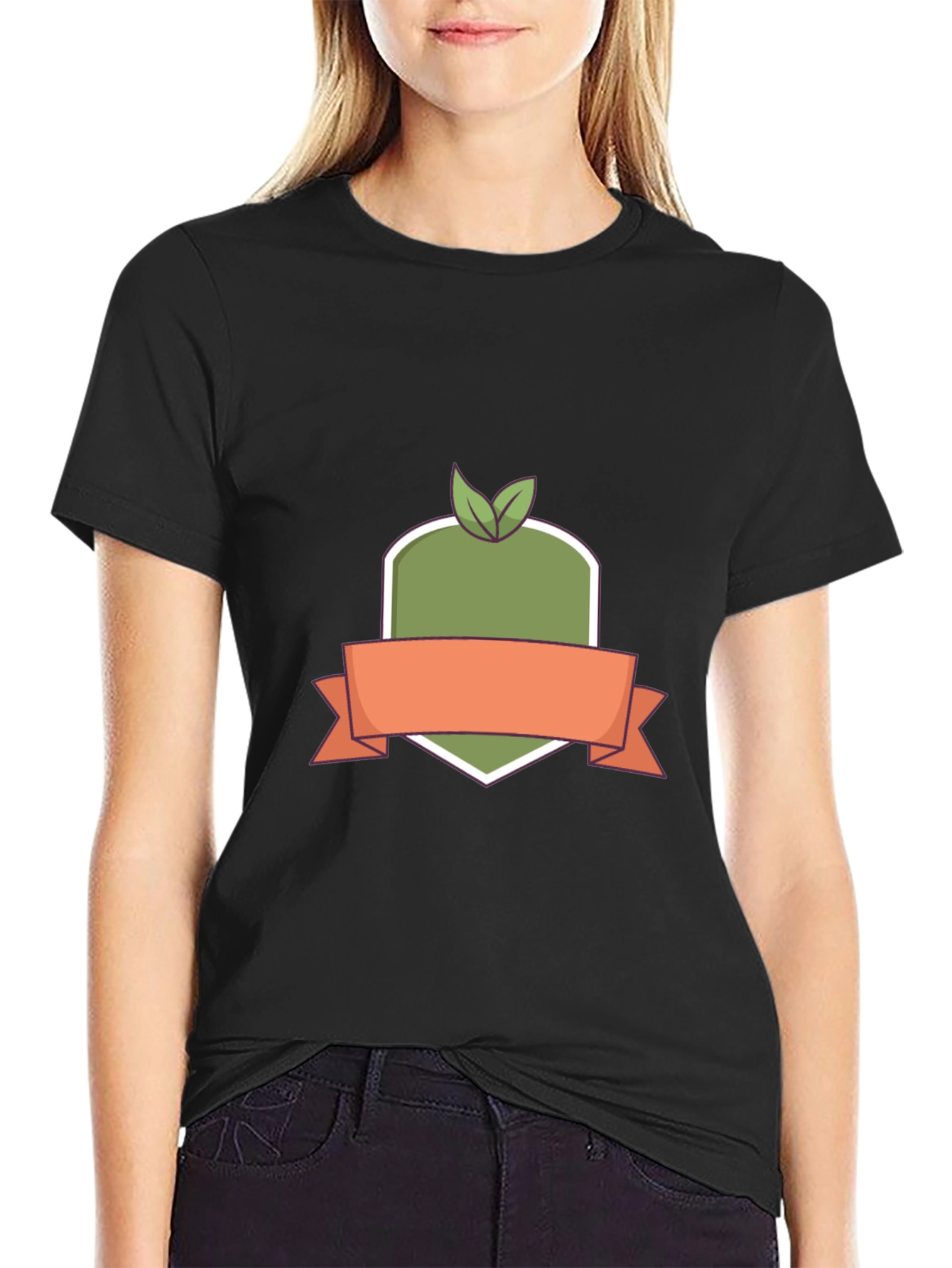 Organic Badge Black T-Shirt - Stylish Casual Wear