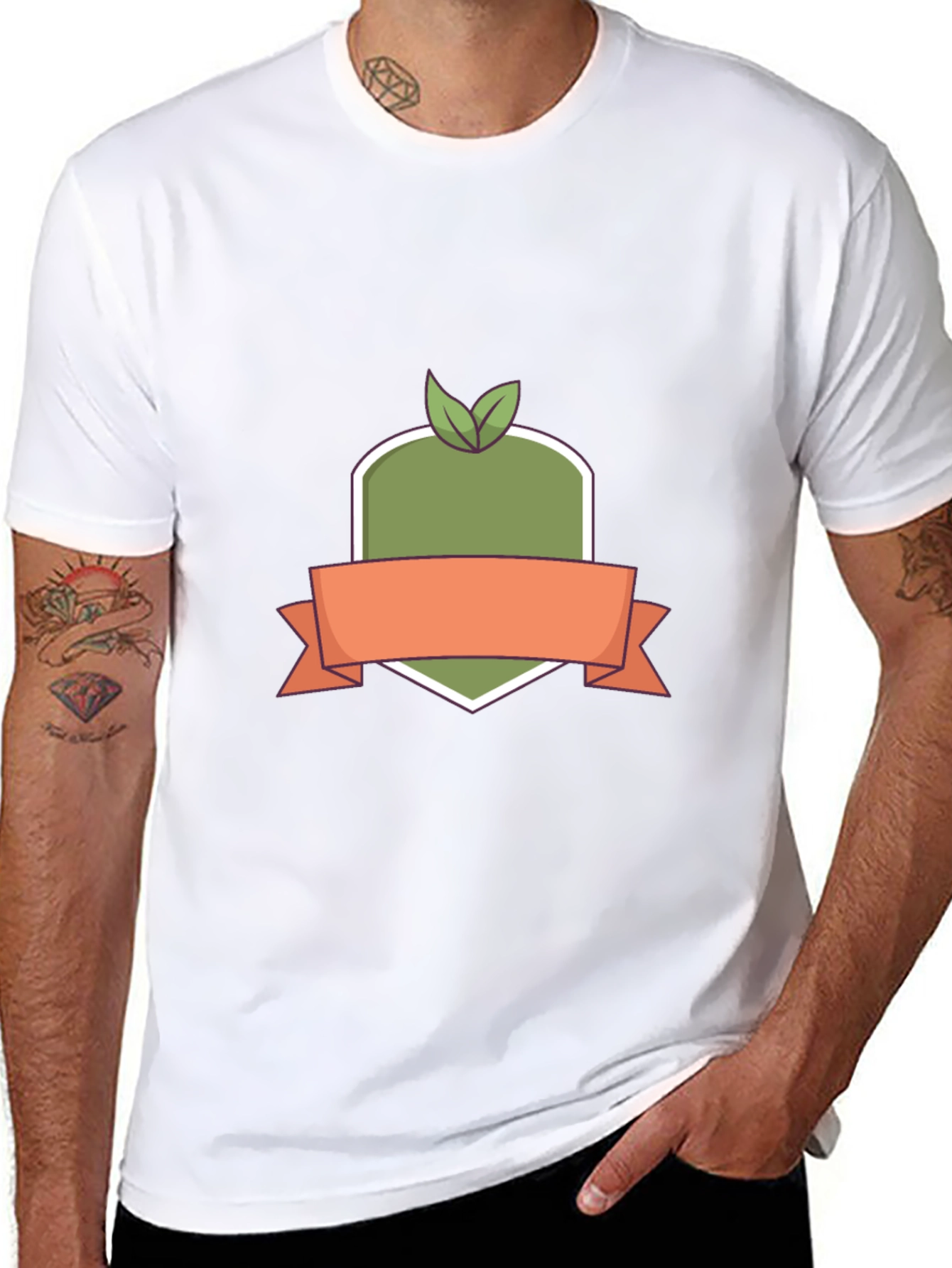 Organic Badge Black T-Shirt - Stylish Casual Wear
