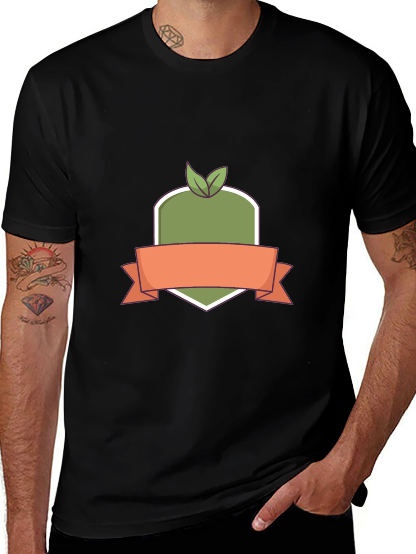 Organic Badge Black T-Shirt - Stylish Casual Wear