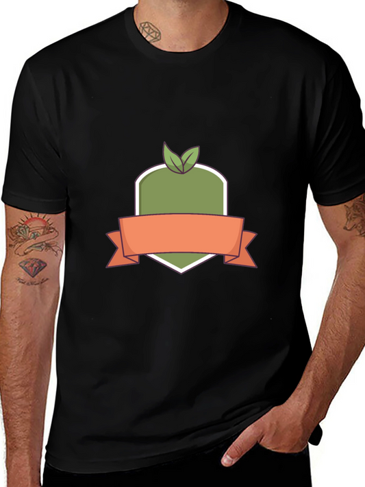 Organic Badge Black T-Shirt - Stylish Casual Wear