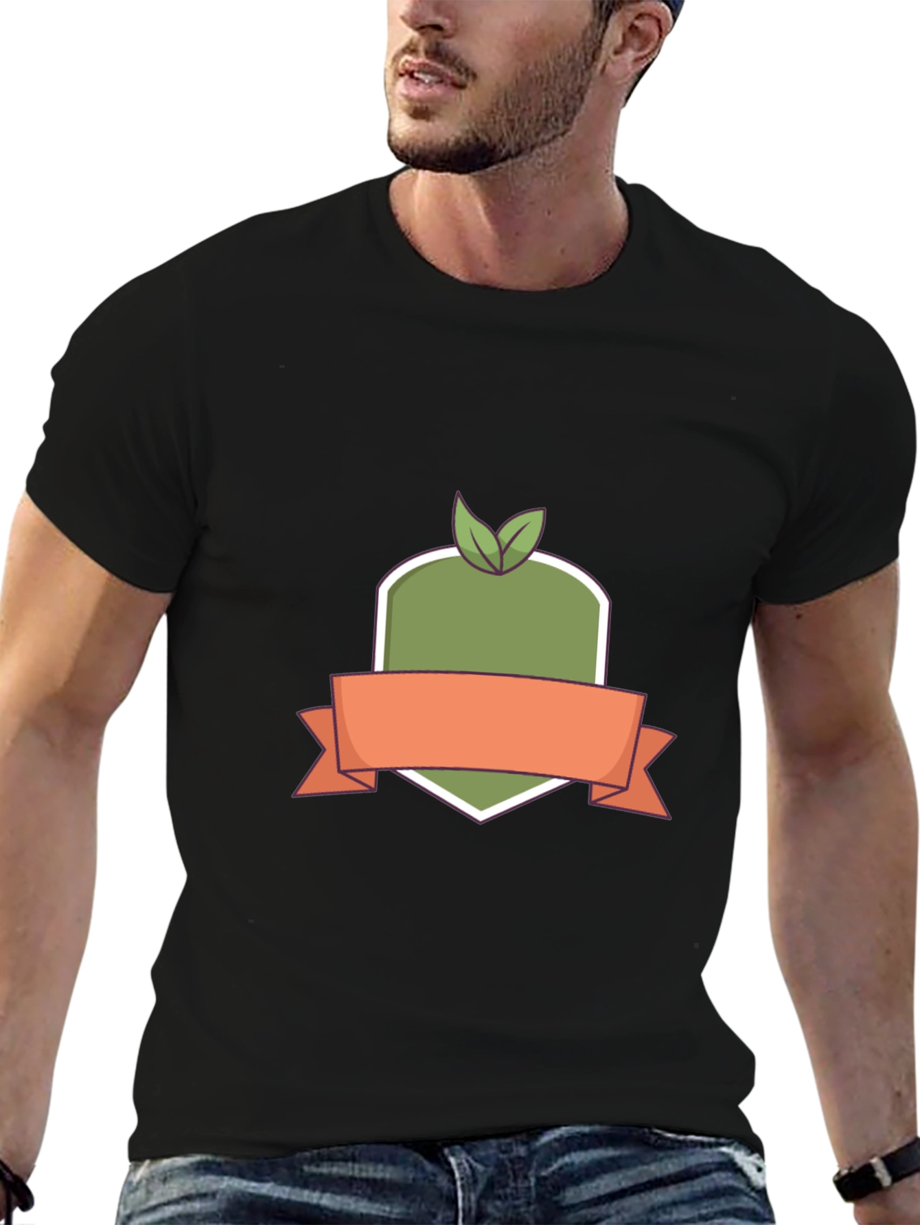 Organic Badge Black T-Shirt - Stylish Casual Wear