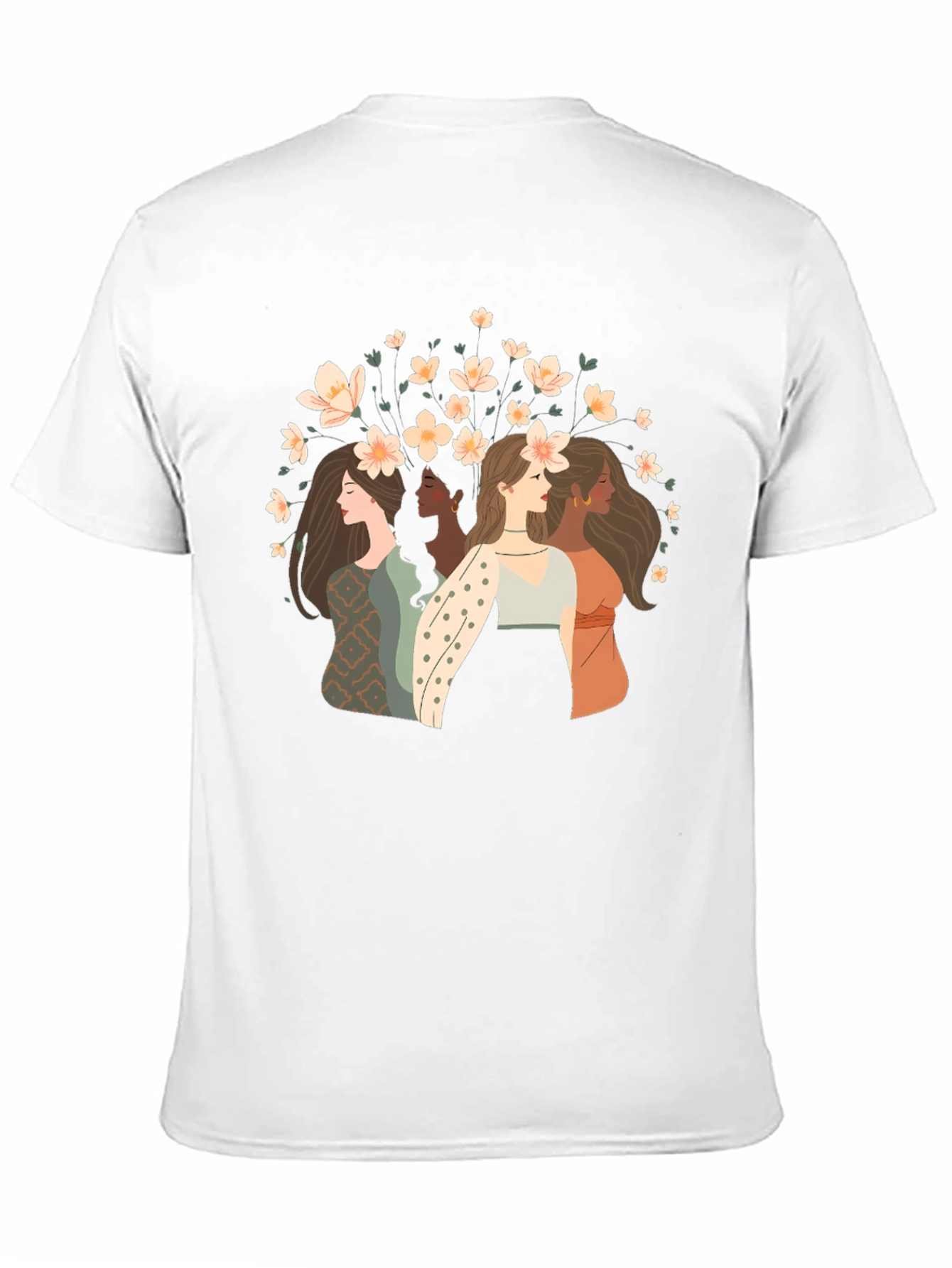Floral Women Graphic Tee - Black Cotton T-Shirt