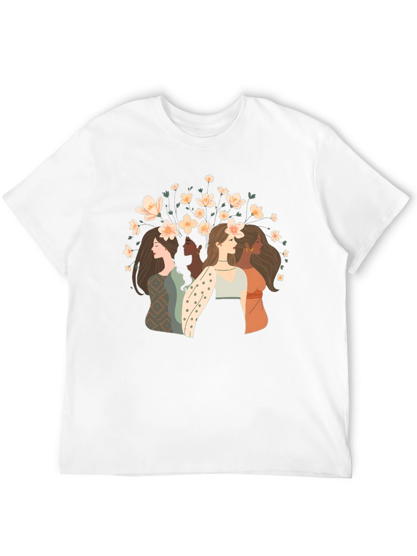 Floral Women Graphic Tee - Black Cotton T-Shirt