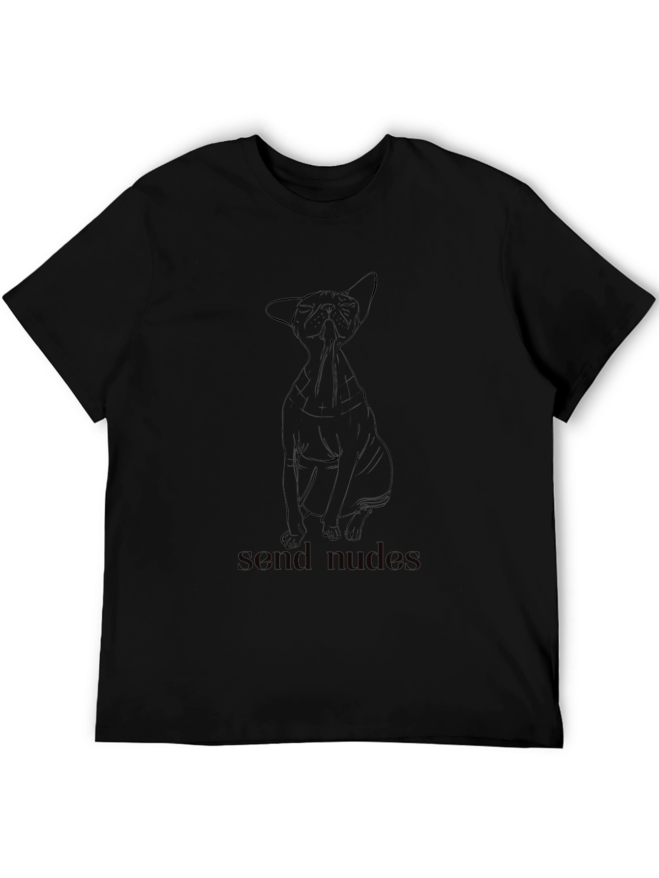 Black T-Shirt with Cat Graphic