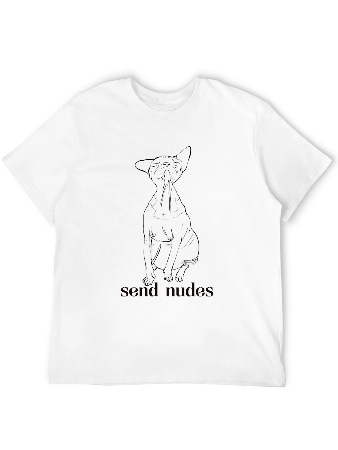 Black T-Shirt with Cat Graphic