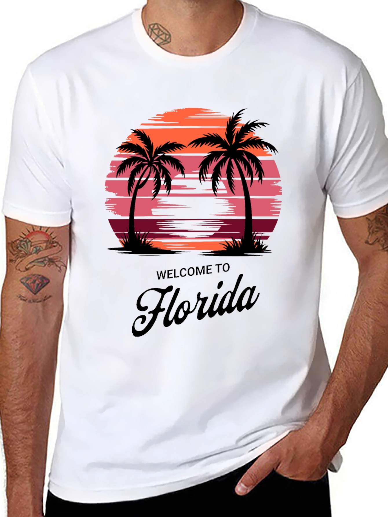 Florida Sunset Palm Tee - Vacation Vibes T-Shirt