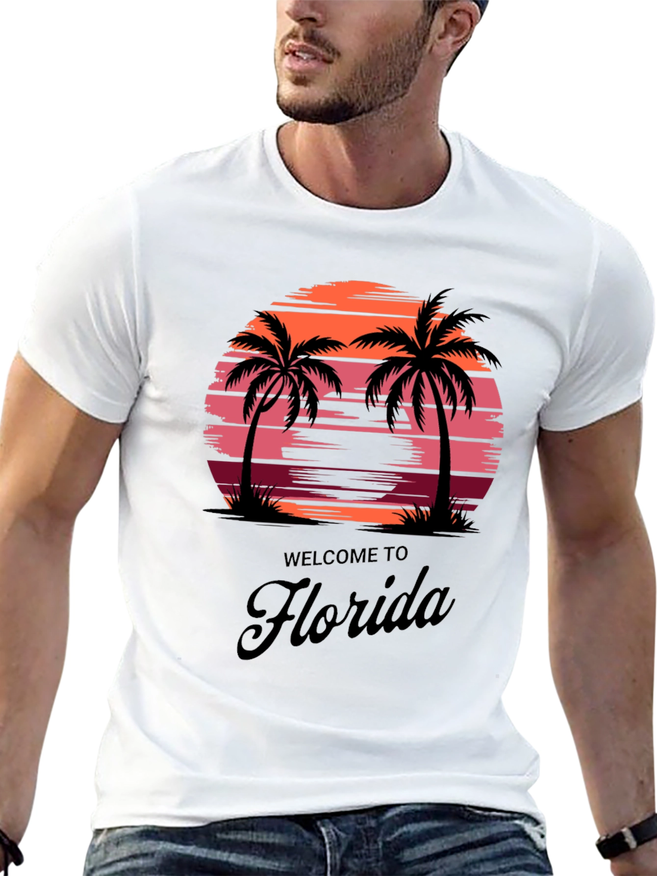 Florida Sunset Palm Tee - Vacation Vibes T-Shirt