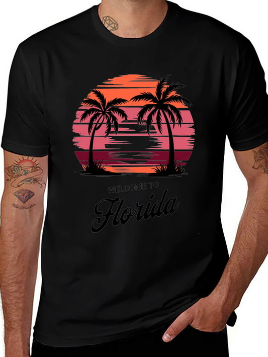Florida Sunset Palm Tee - Vacation Vibes T-Shirt