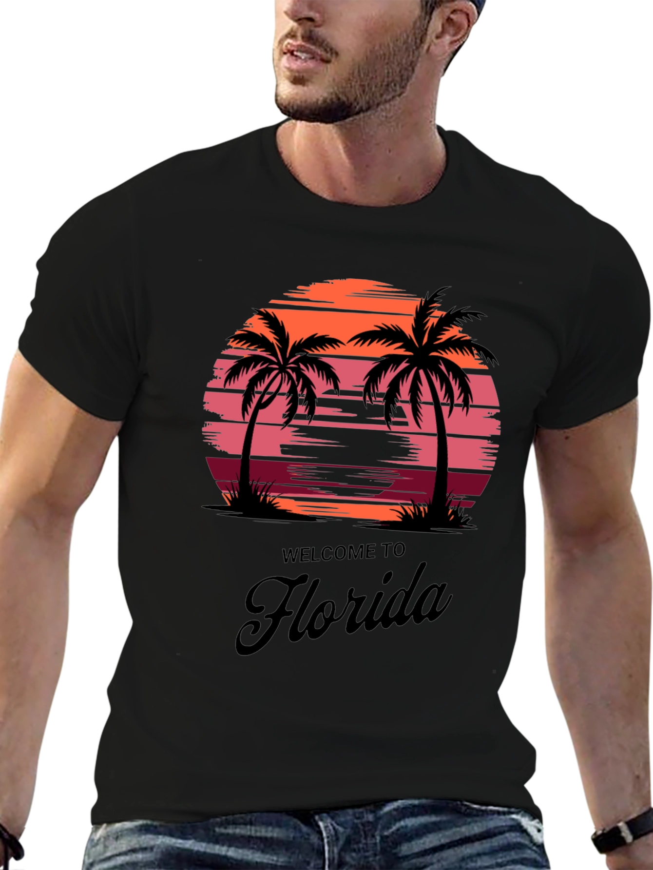 Florida Sunset Palm Tee - Vacation Vibes T-Shirt