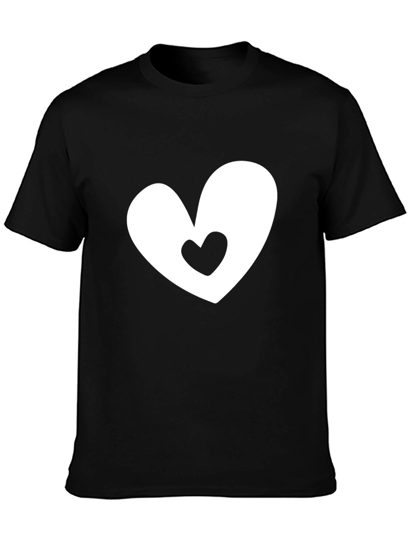 Heart Within Heart Black Tee