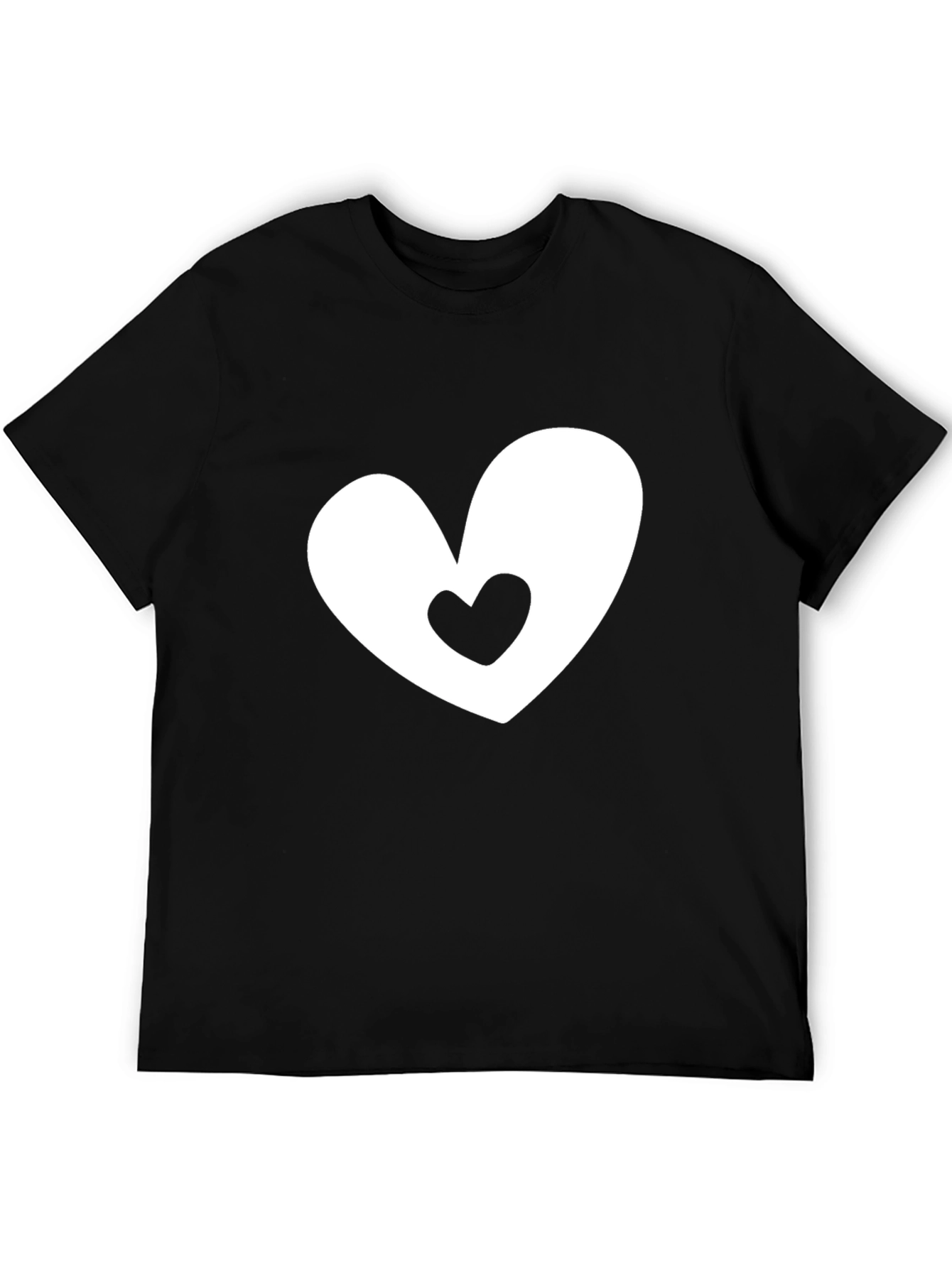 Heart Within Heart Black Tee