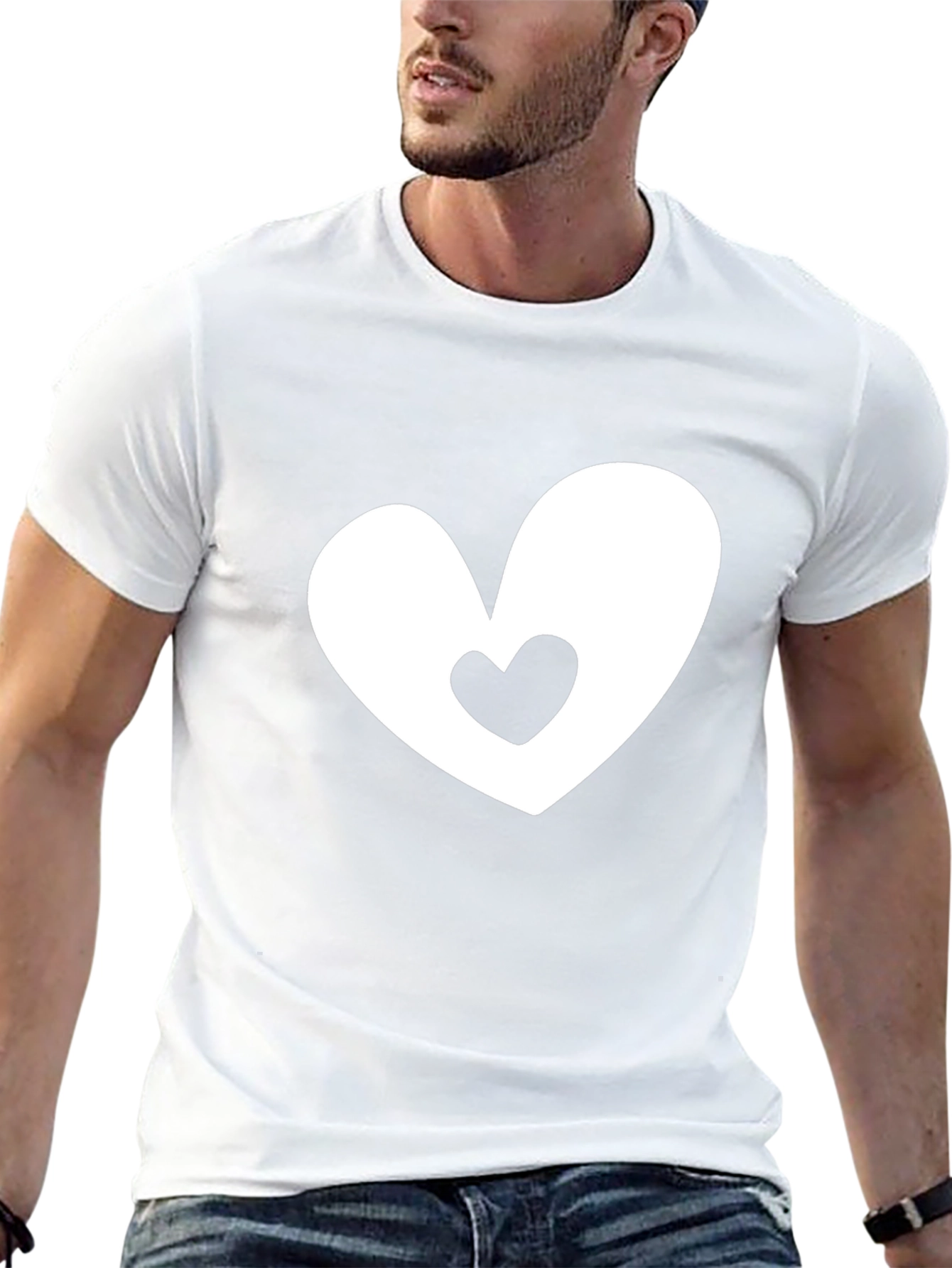 Heart Within Heart Black Tee