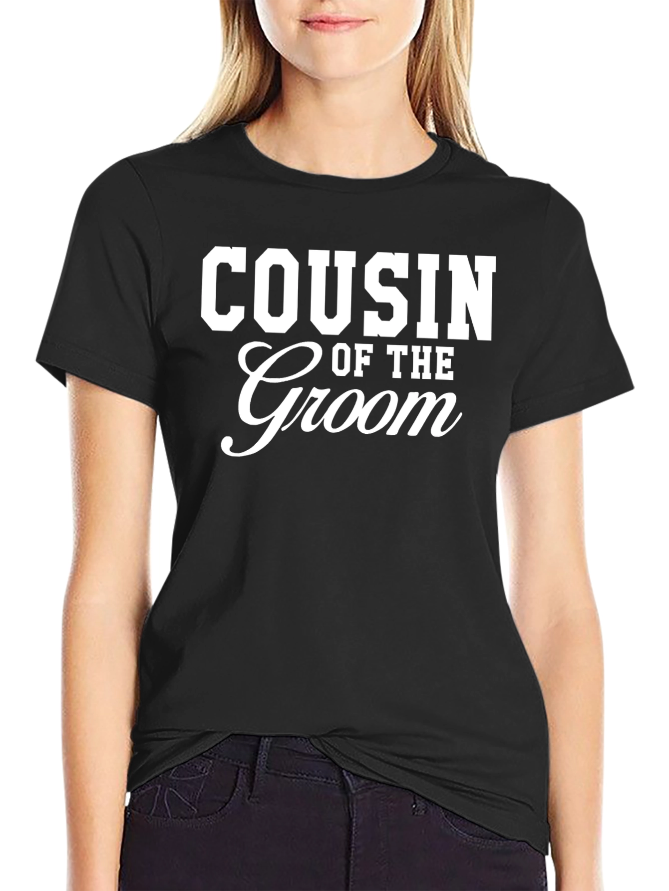 Cousin of the Groom Black T-Shirt