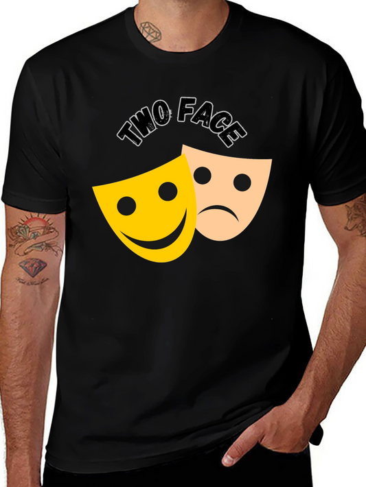 Two Face Graphic Tee - Black