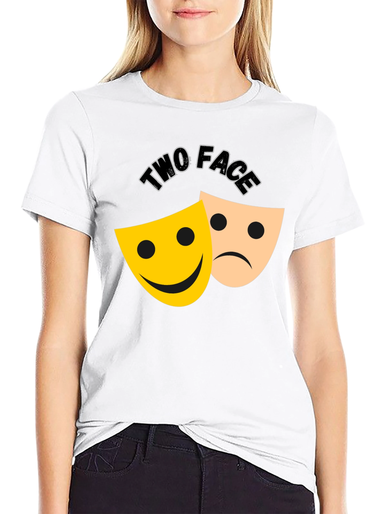 Two Face Graphic Tee - Black