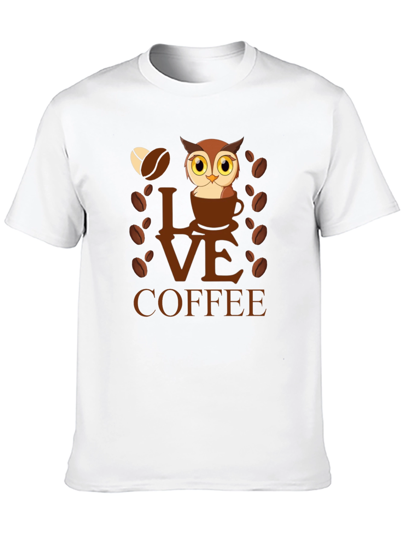 Owl Love Coffee Graphic T-Shirt