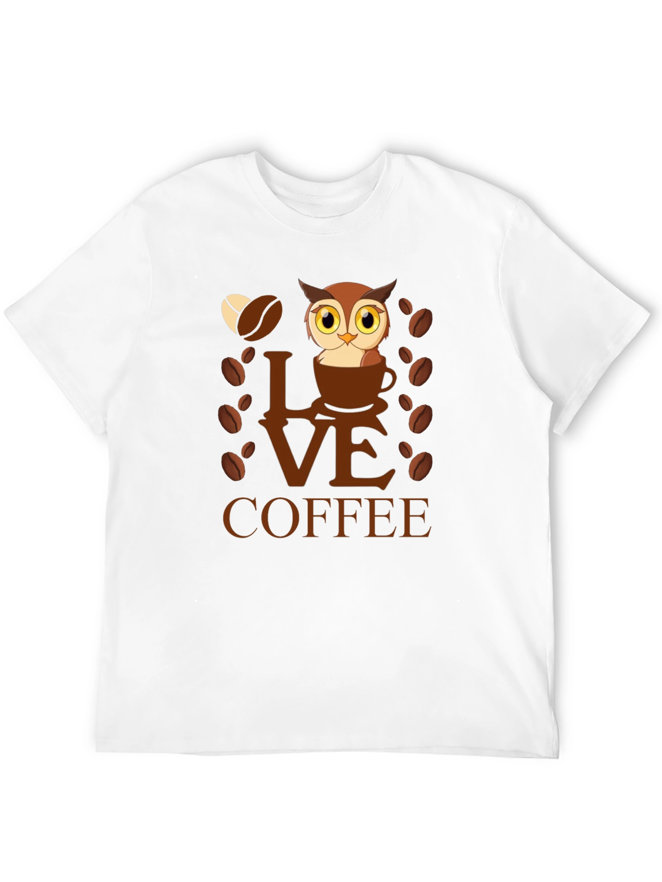Owl Love Coffee Graphic T-Shirt