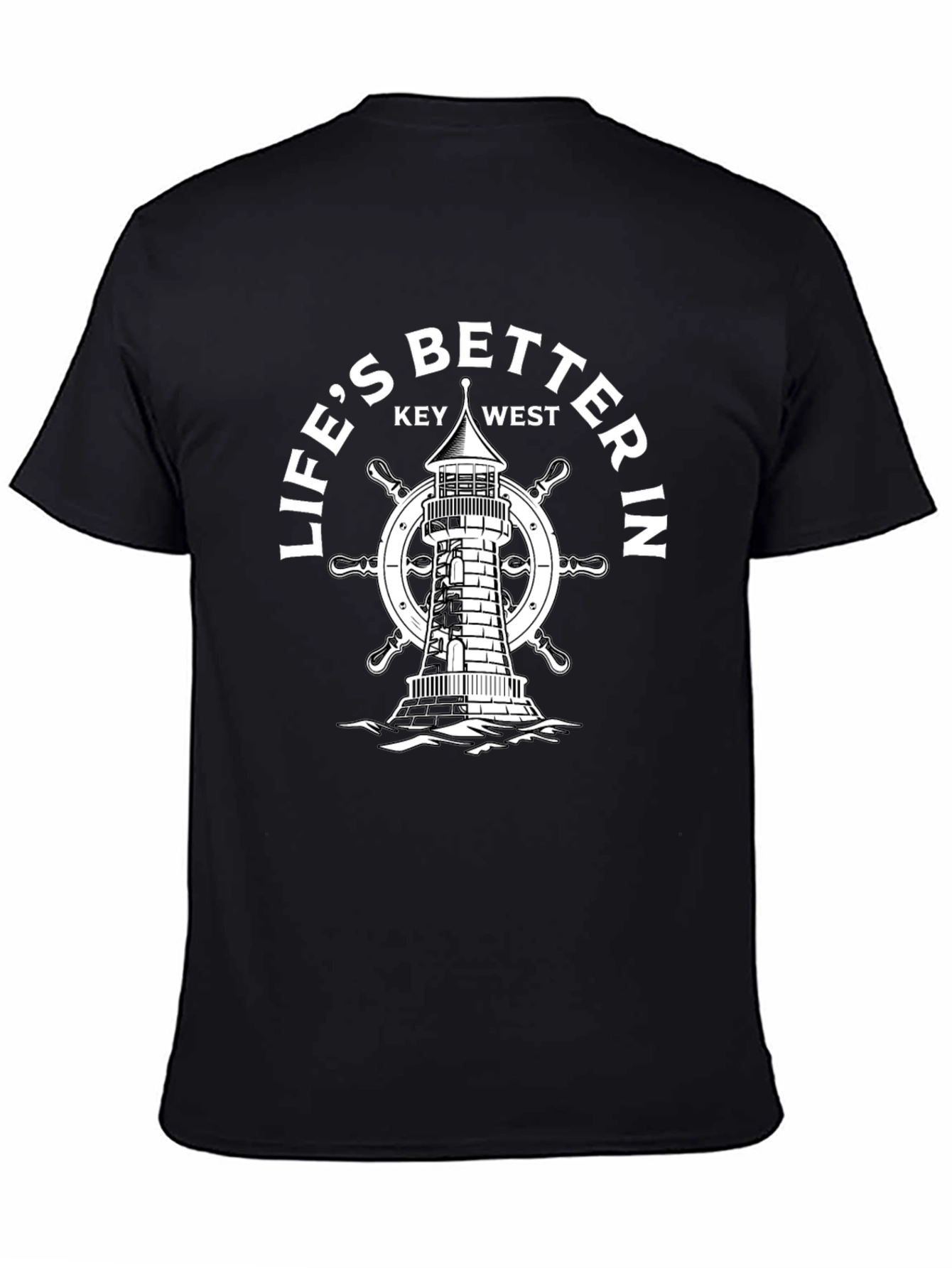 Lifes Better In Key West Lighthouse Black T-Shirt