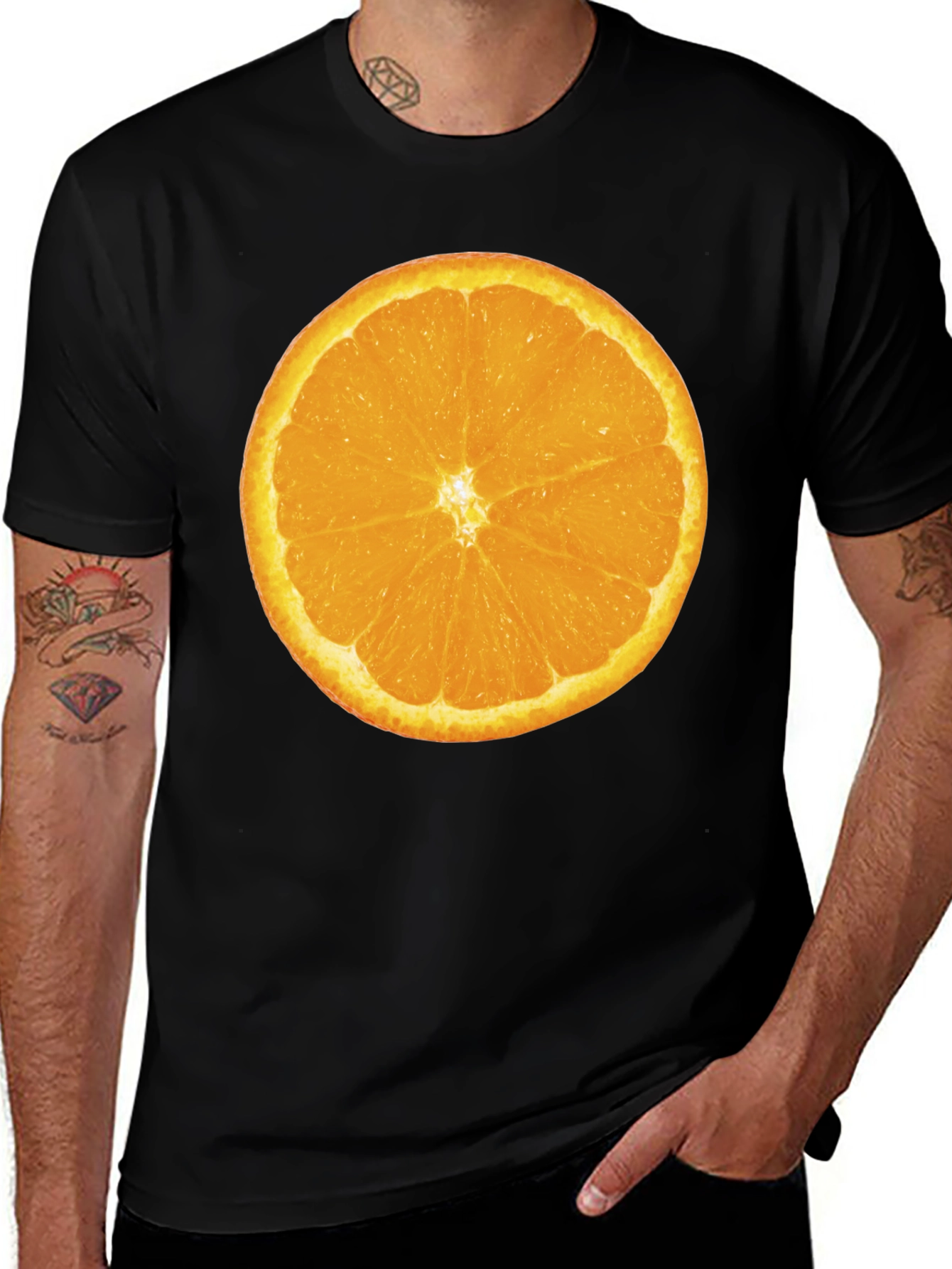 Orange Slice Graphic Tee - Mens Black T-Shirt