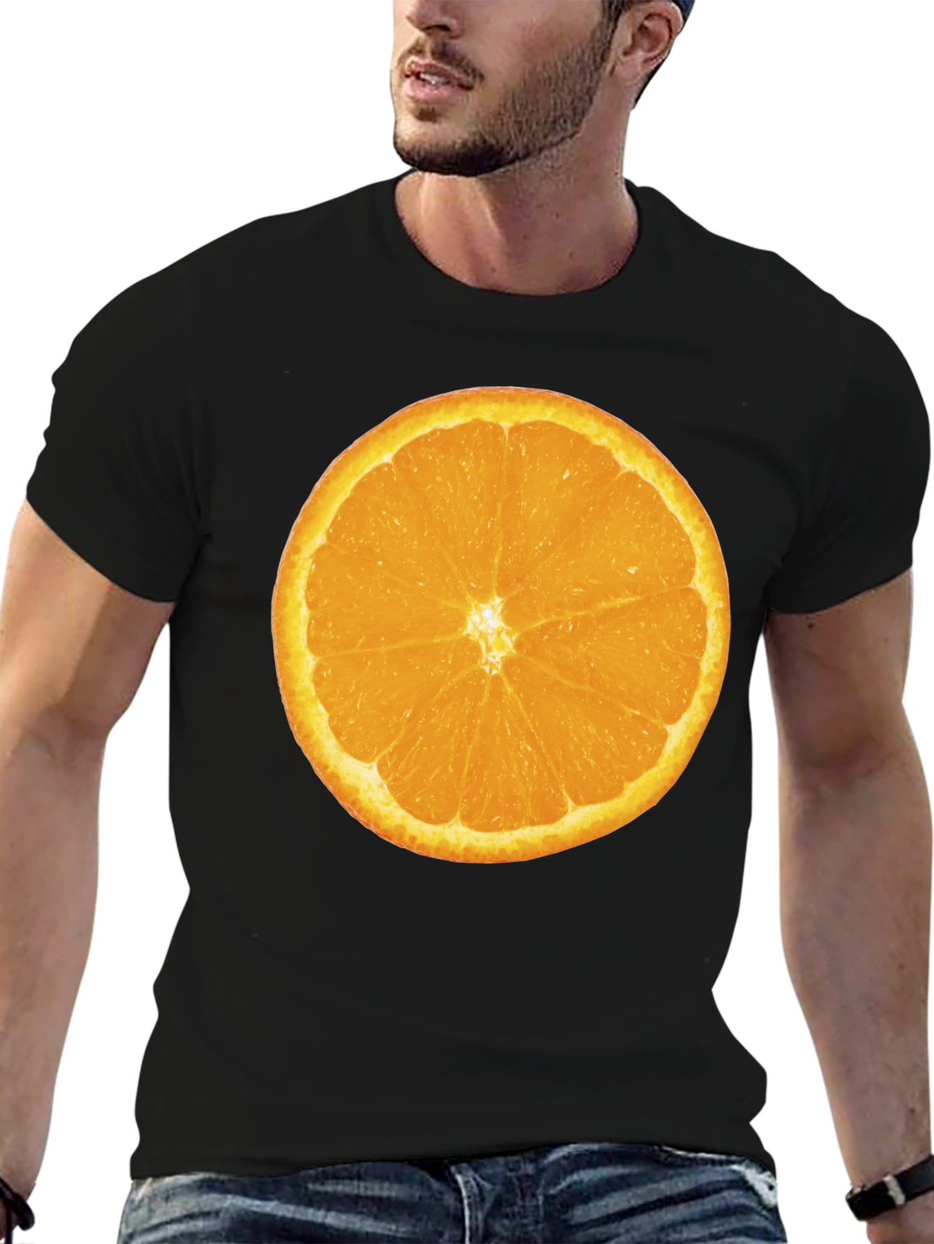 Orange Slice Graphic Tee - Mens Black T-Shirt