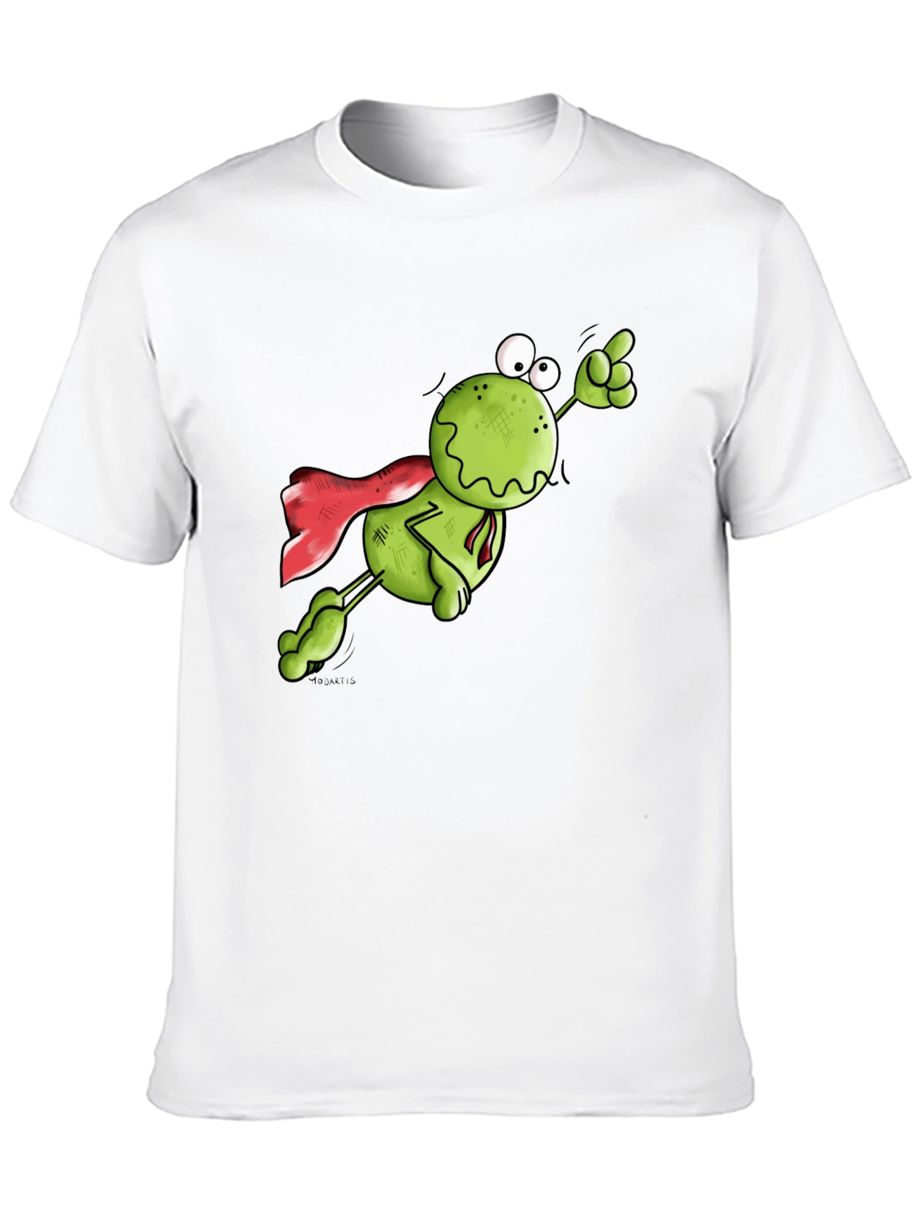 Superhero Frog Graphic Tee - Black Cotton T-Shirt