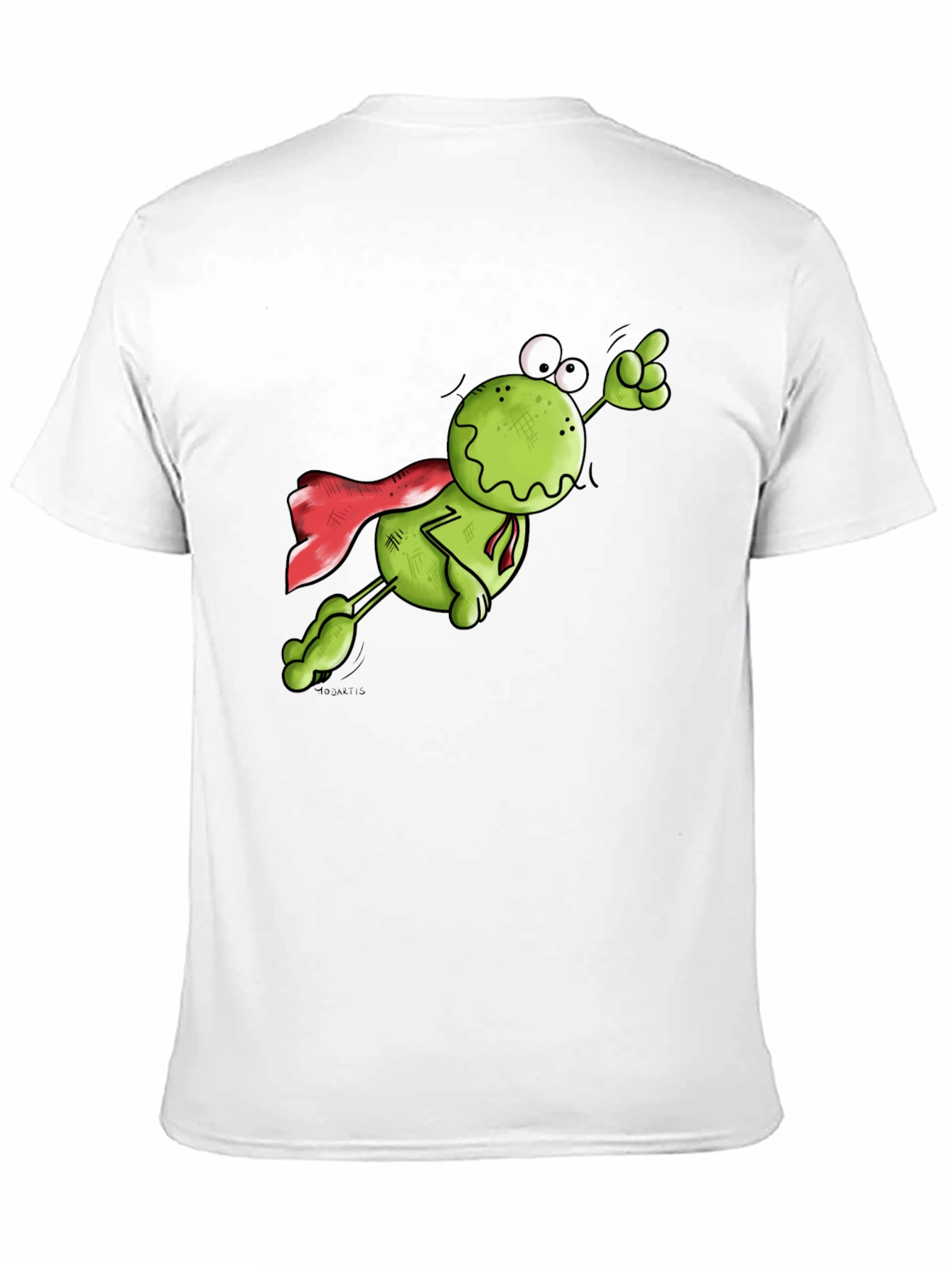 Superhero Frog Graphic Tee - Black Cotton T-Shirt