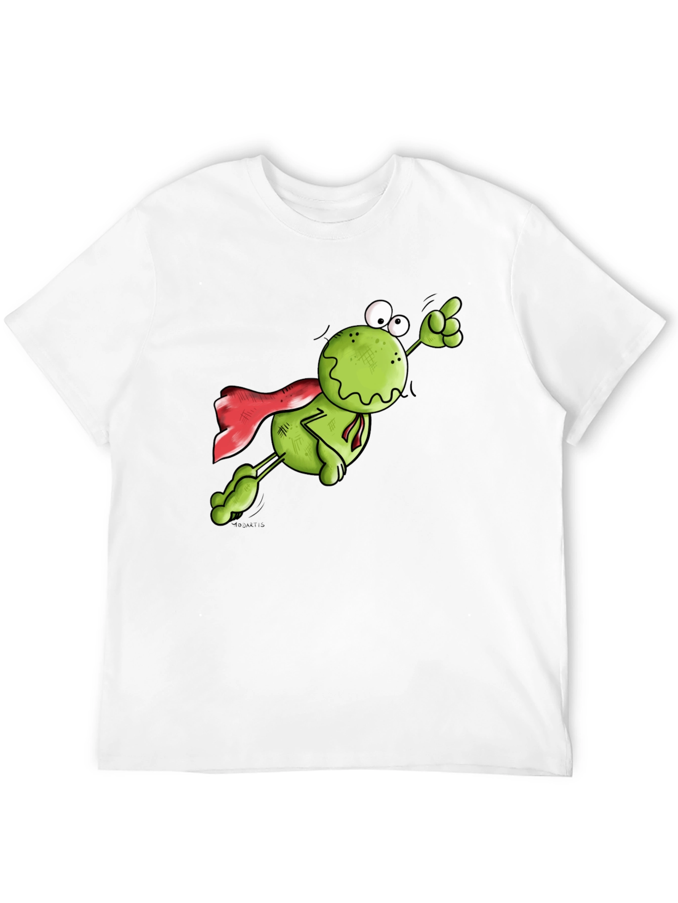 Superhero Frog Graphic Tee - Black Cotton T-Shirt