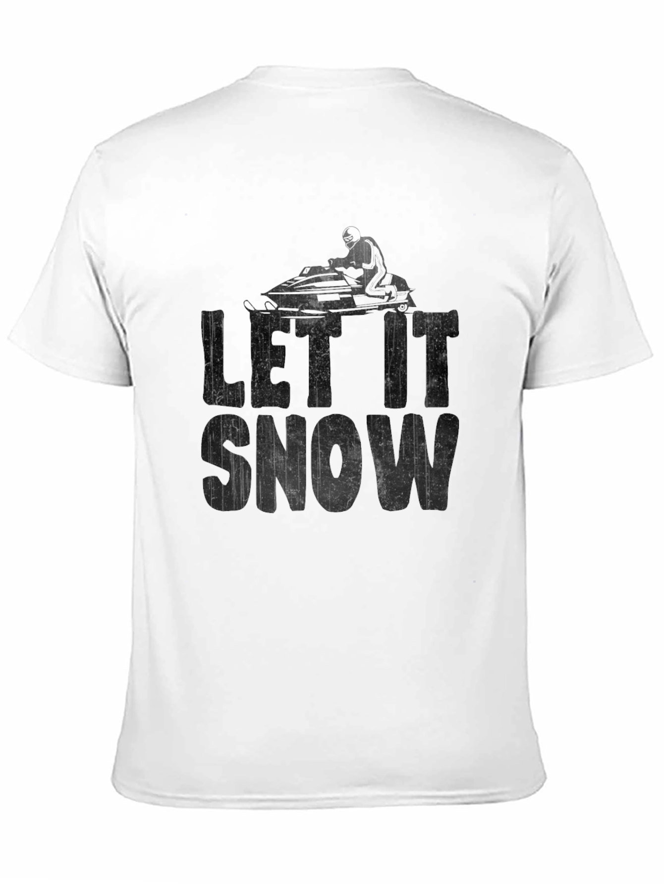 Let It Snow Snowmobile T-Shirt Black