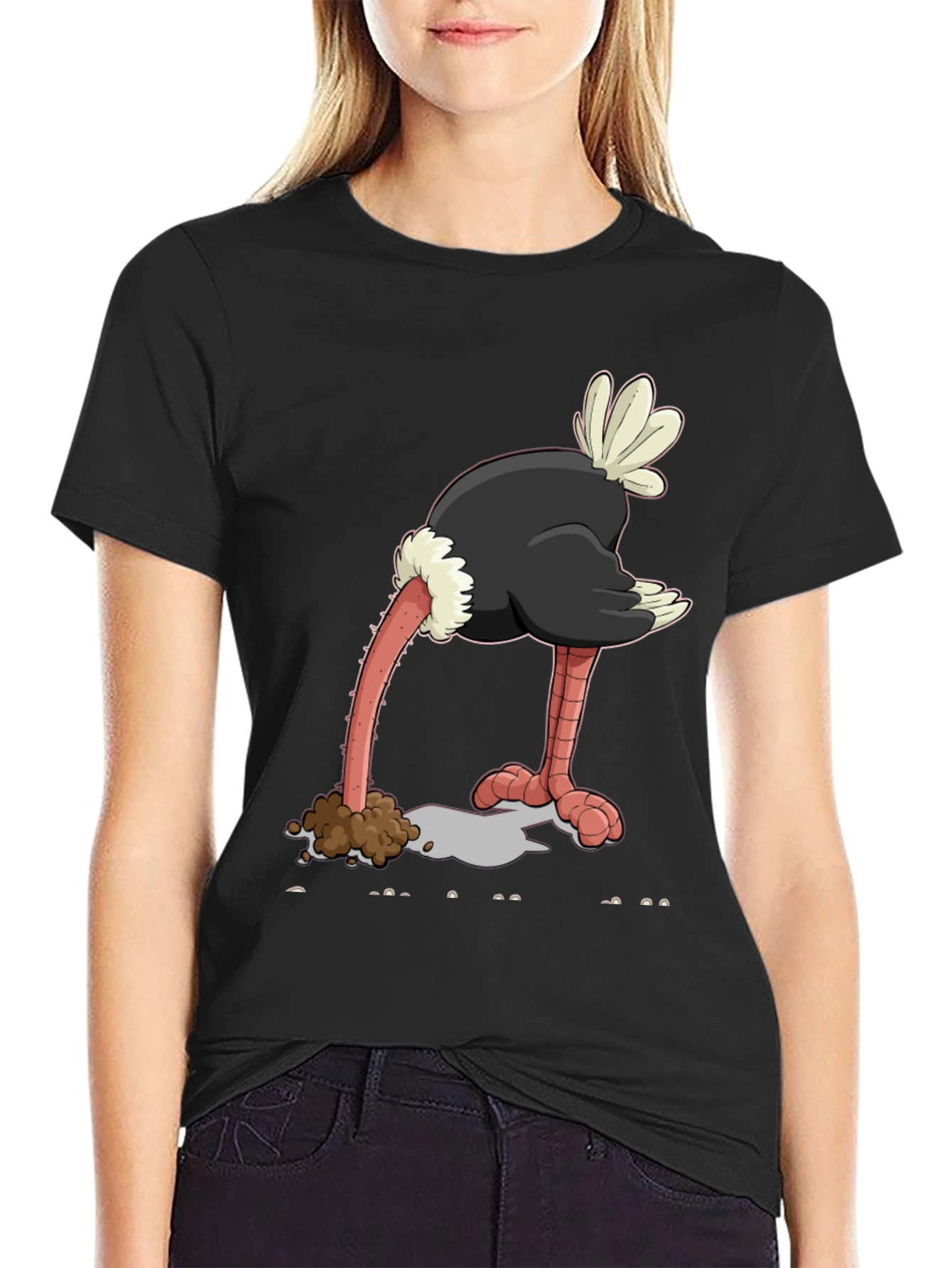 Ostrich Head in Sand Graphic Tee
