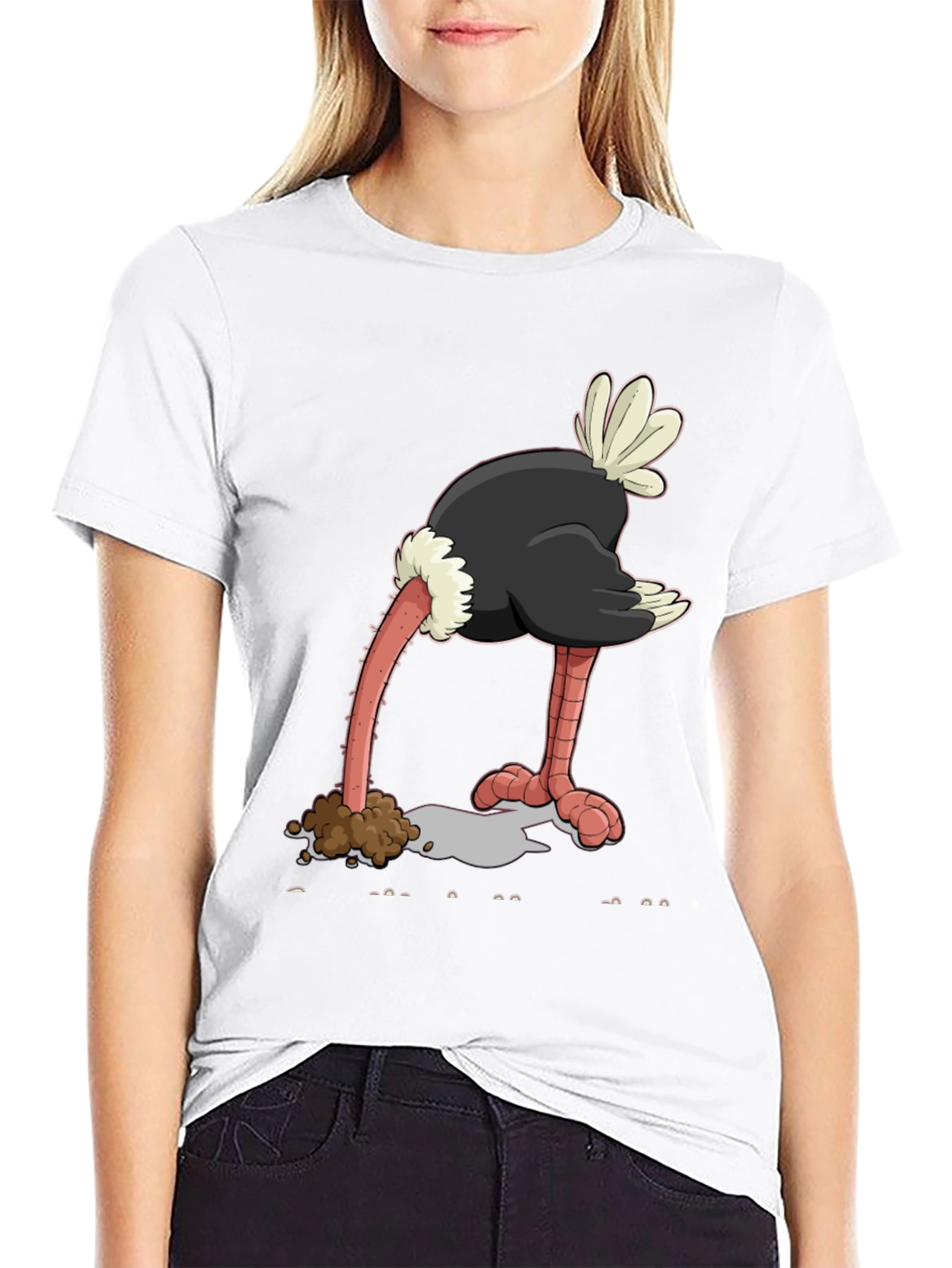 Ostrich Head in Sand Graphic Tee