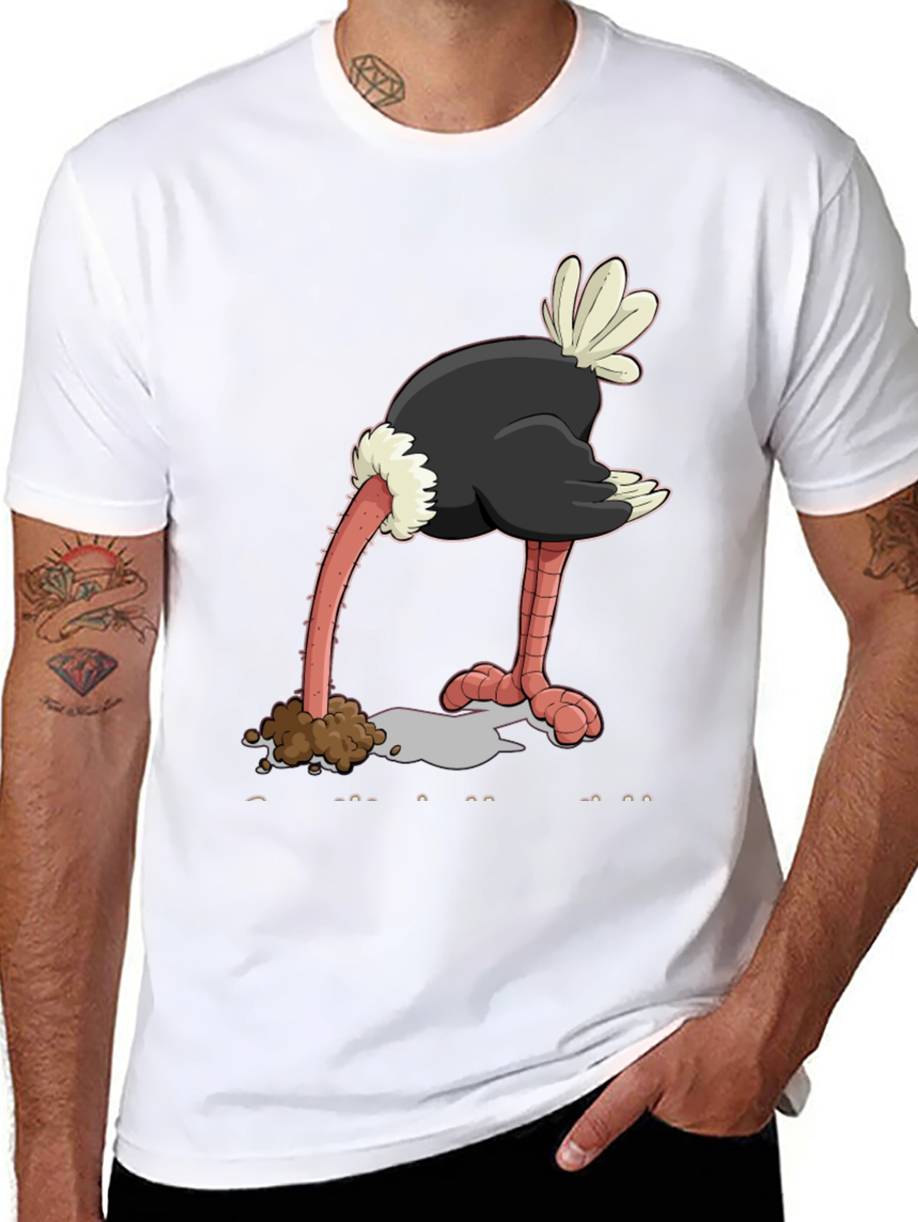 Ostrich Head in Sand Graphic Tee