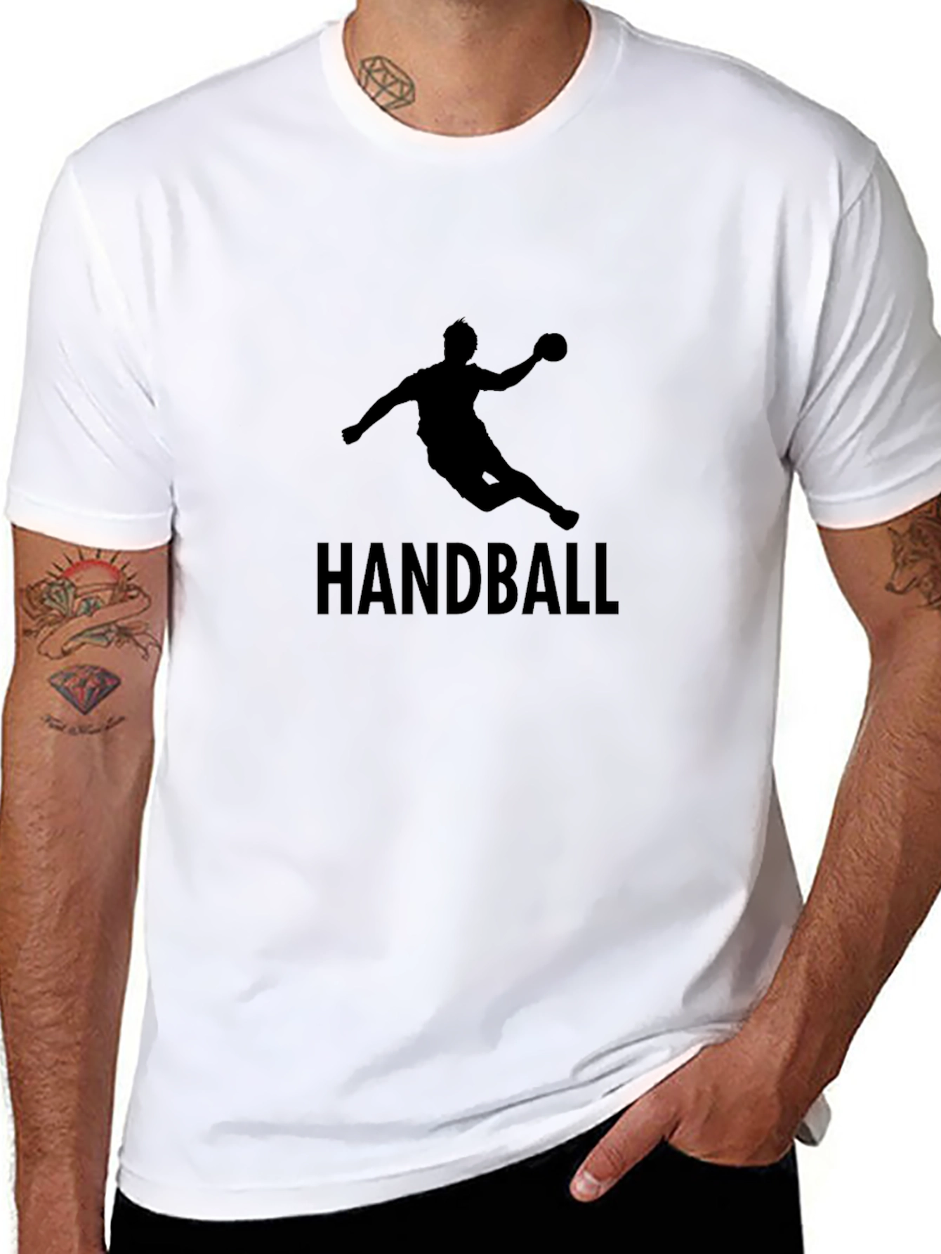 Handball Graphic Tee - Sporty Black T-Shirt