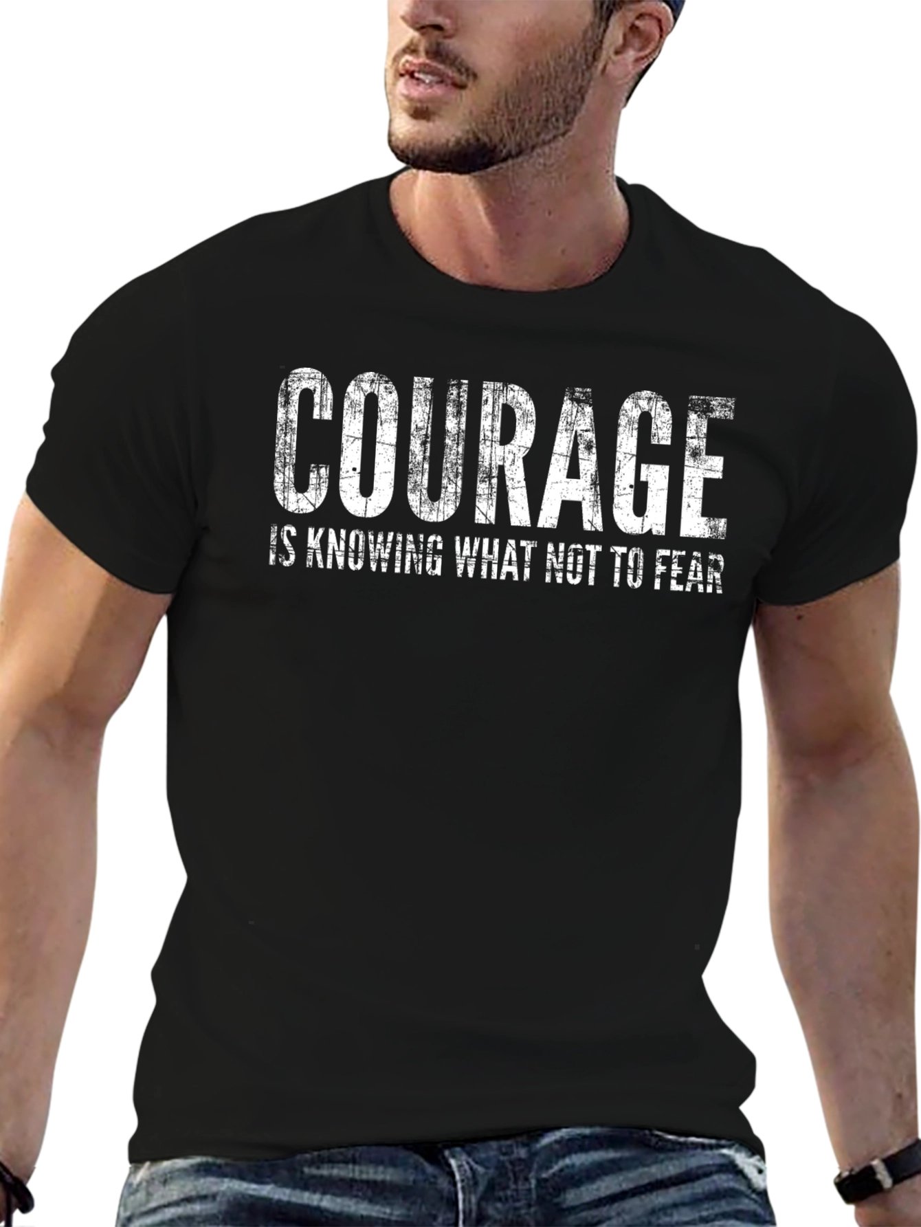 Courage Quote Black T-Shirt