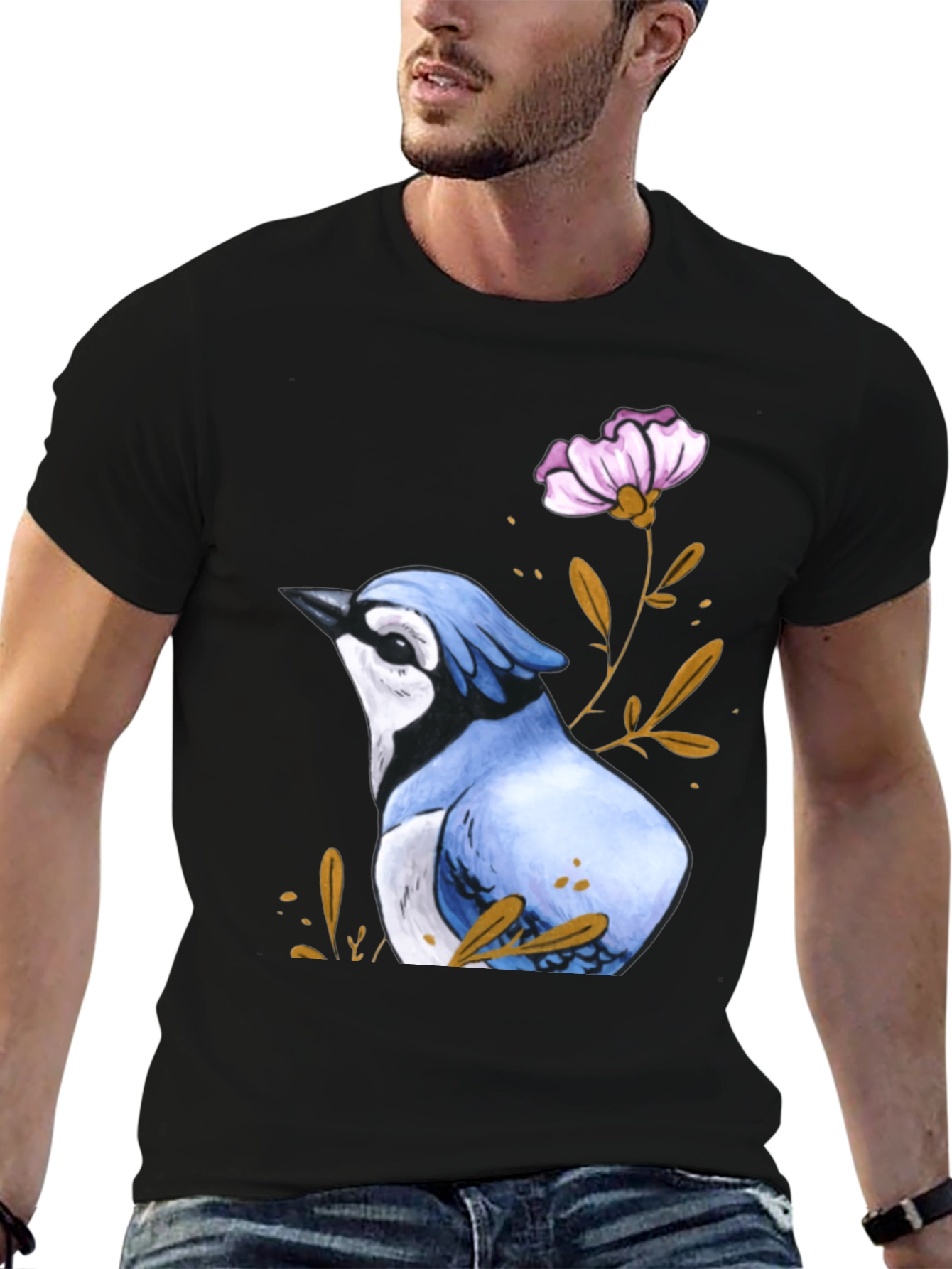 Blue Jay Flower T-Shirt