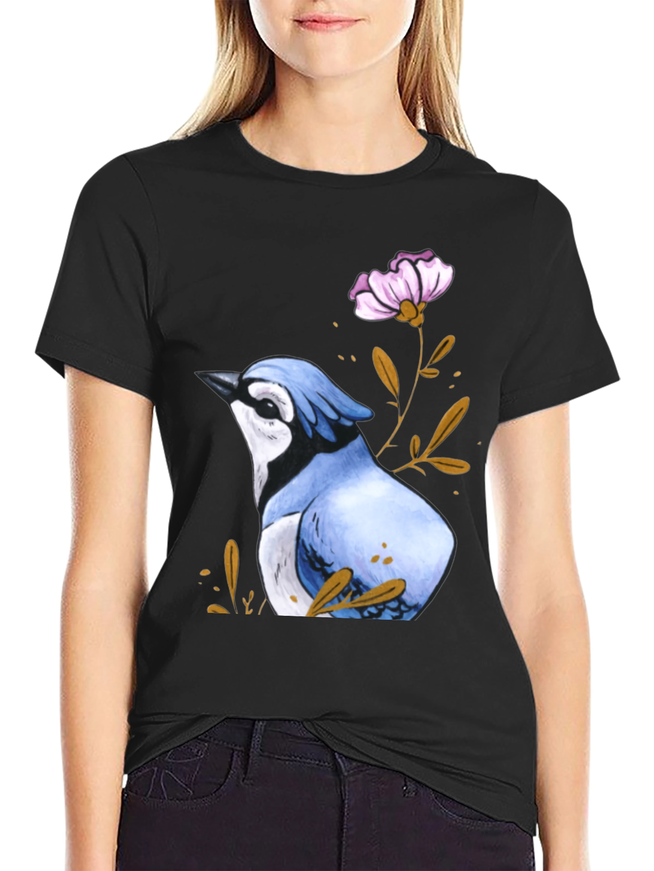 Blue Jay Flower T-Shirt