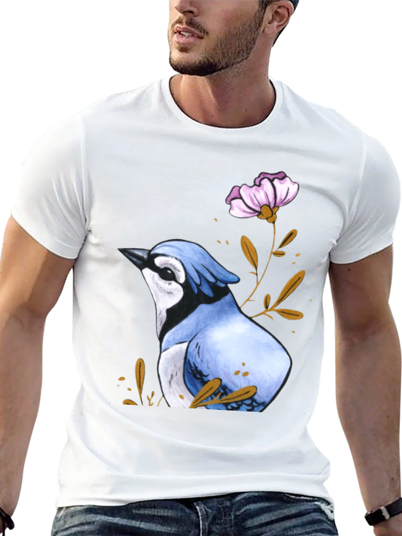 Blue Jay Flower T-Shirt