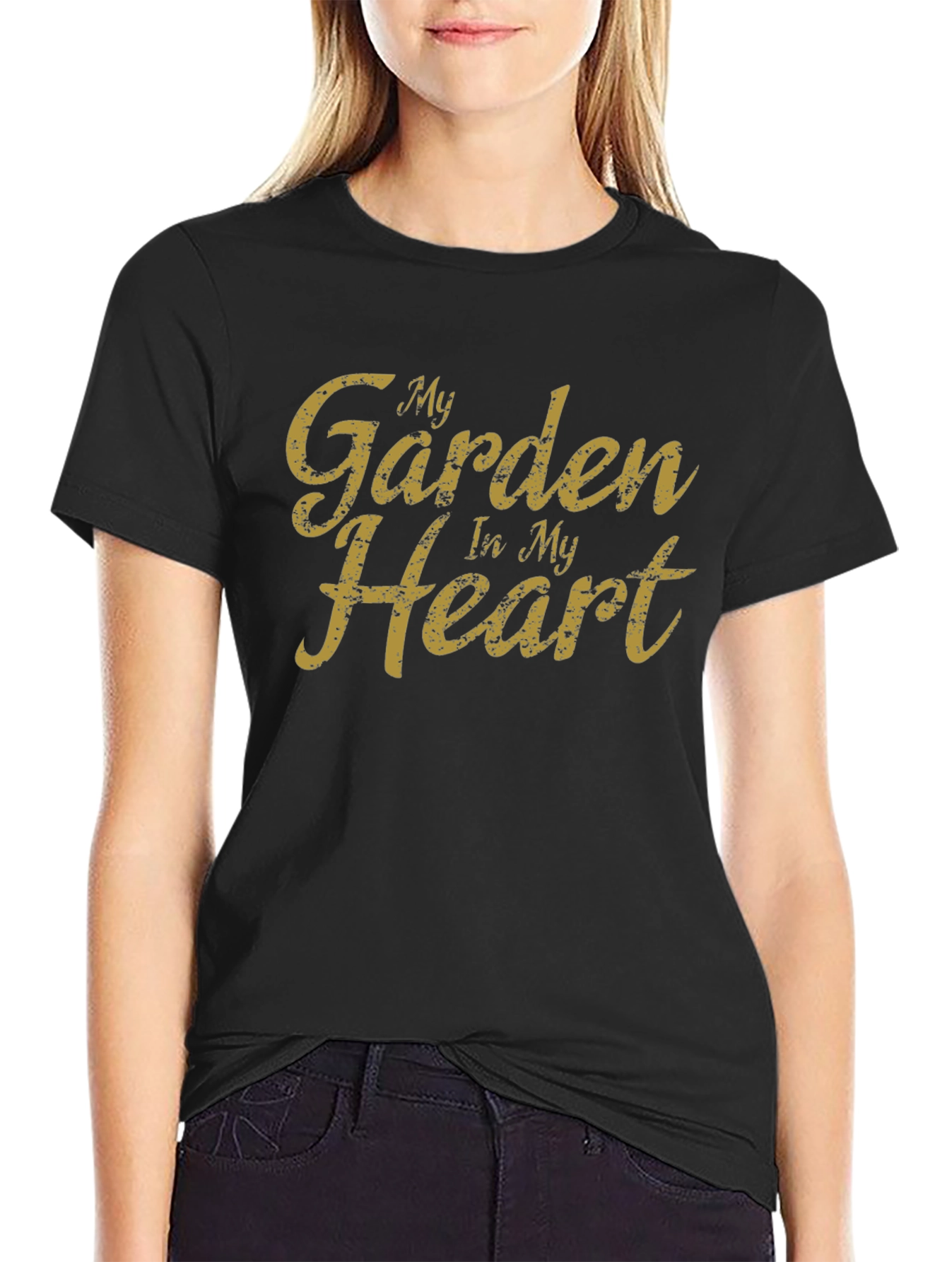My Garden In My Heart Black T-Shirt