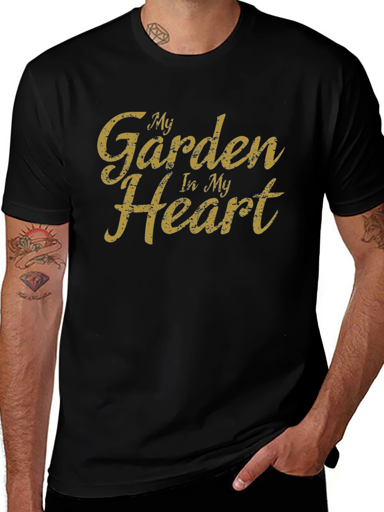 My Garden In My Heart Black T-Shirt