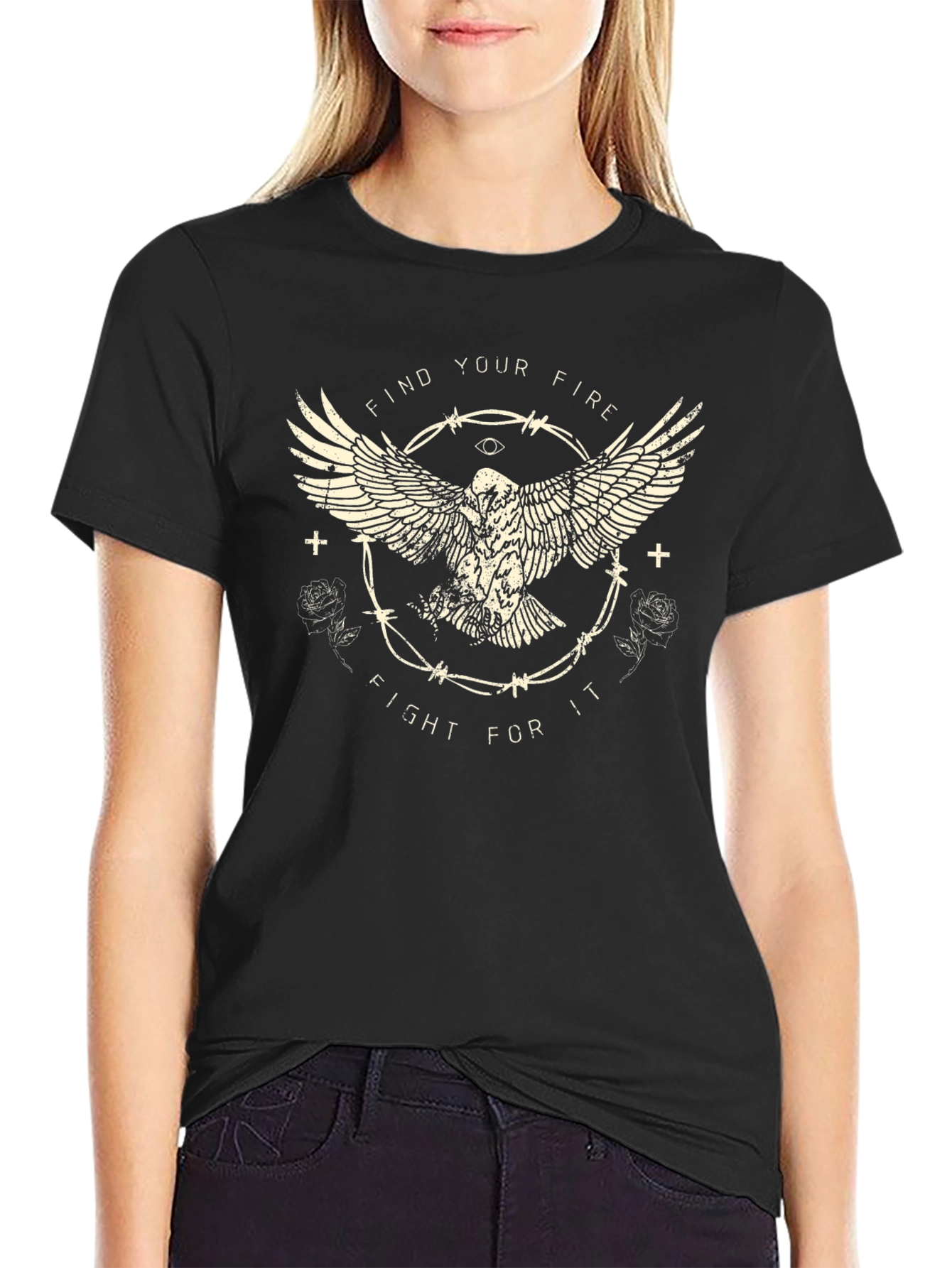Mens Black Graphic Tee - Find Your Fire