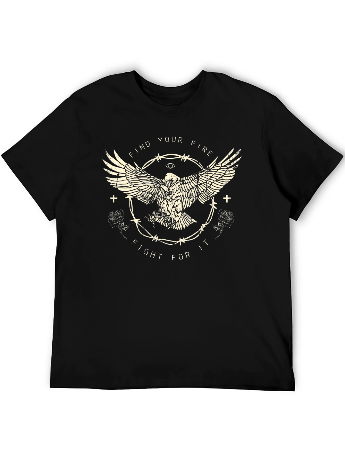 Mens Black Graphic Tee - Find Your Fire
