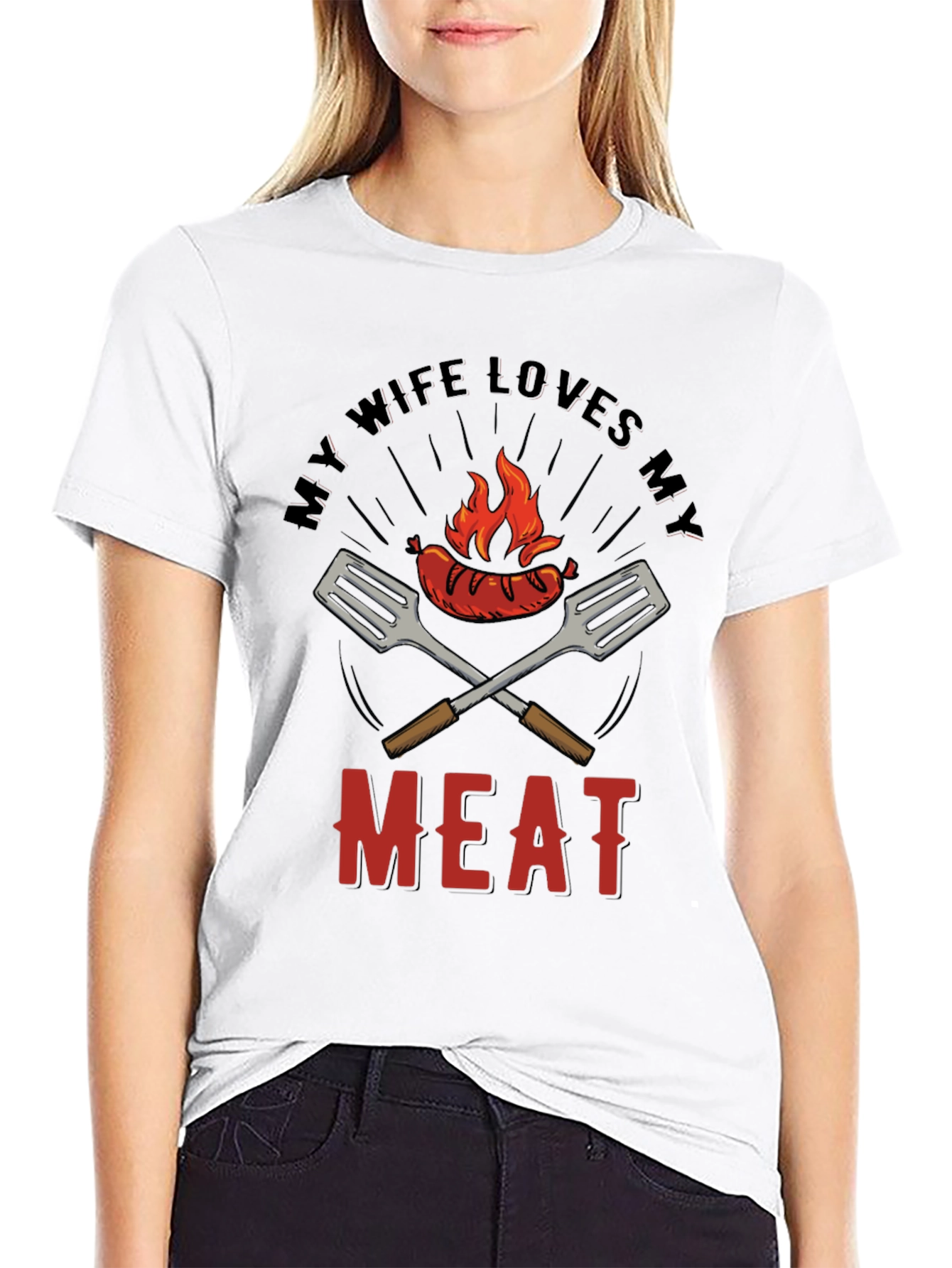 Funny BBQ T-Shirt - My Wife Loves My Meat