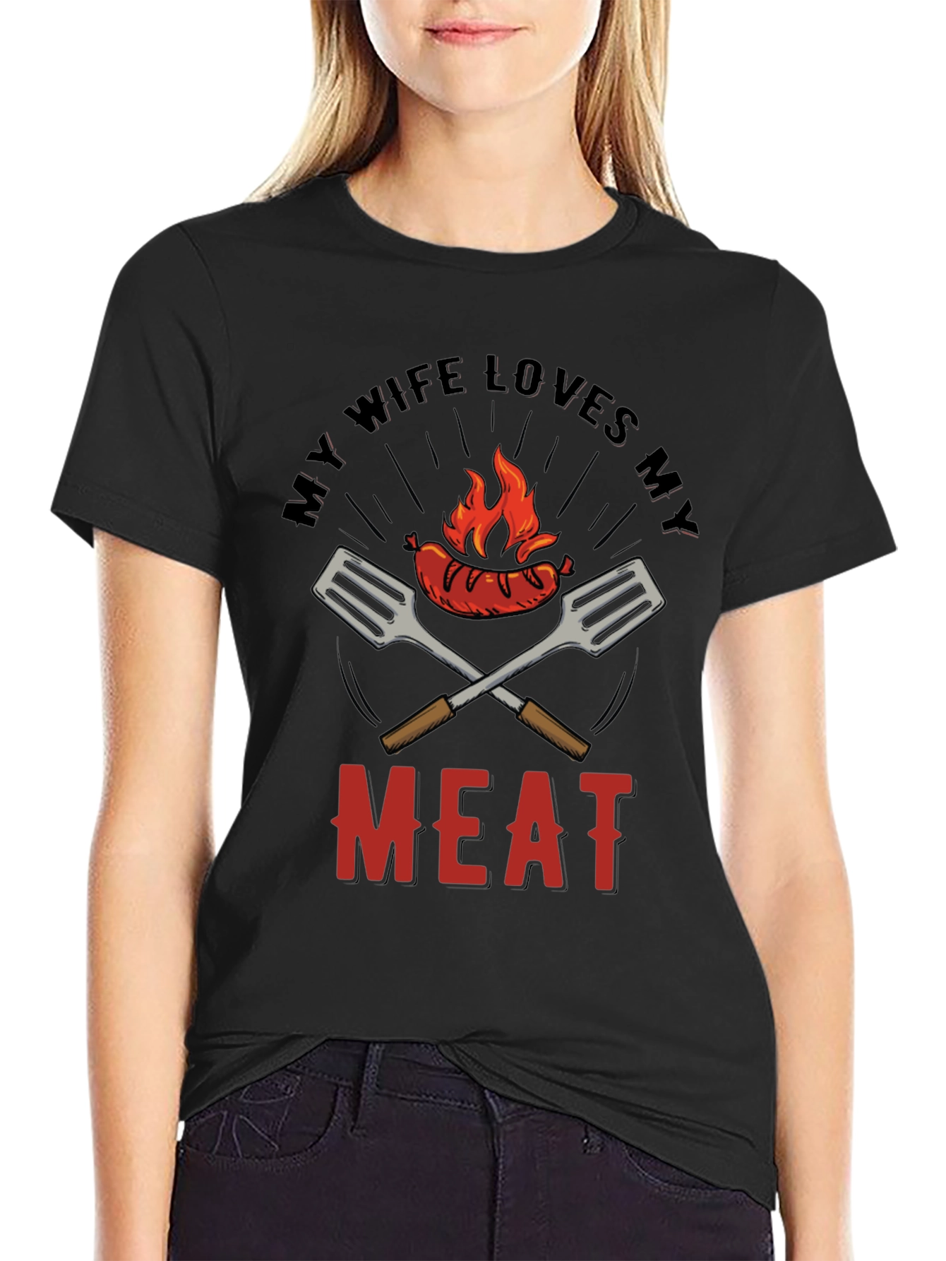 Funny BBQ T-Shirt - My Wife Loves My Meat