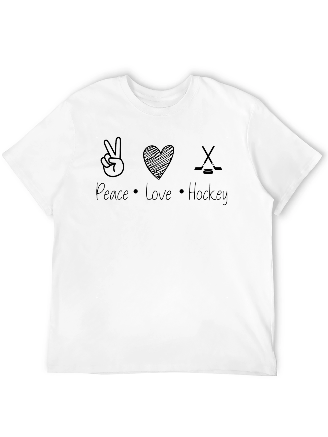 Peace Love Hockey Graphic T-Shirt